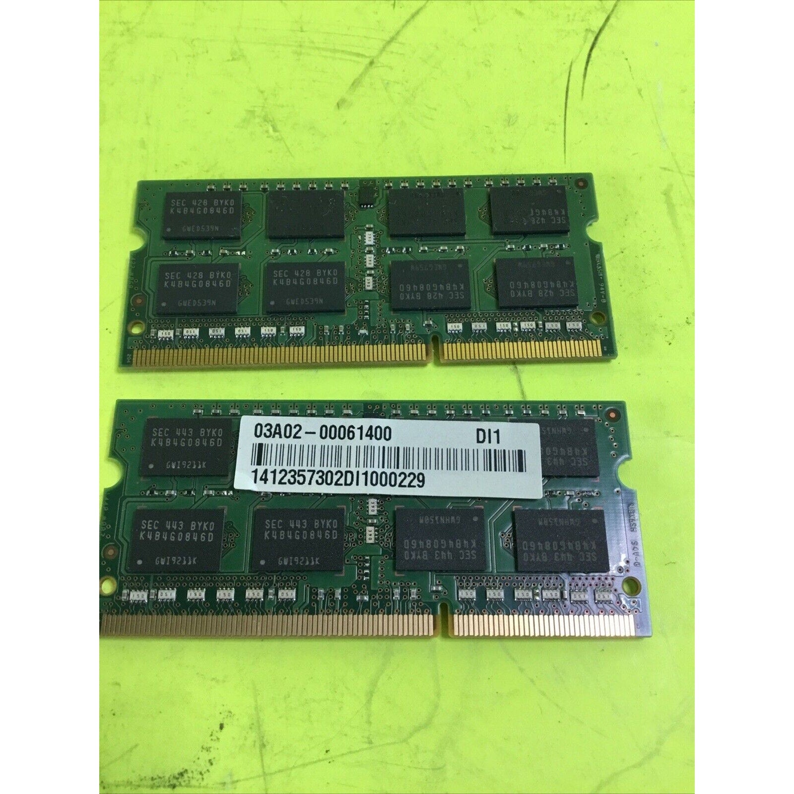 Lot of 2x Samsung 8GB 2Rx8 PC3L-12800S DDR3 1600MHz SO-DIMM Notebook RAM