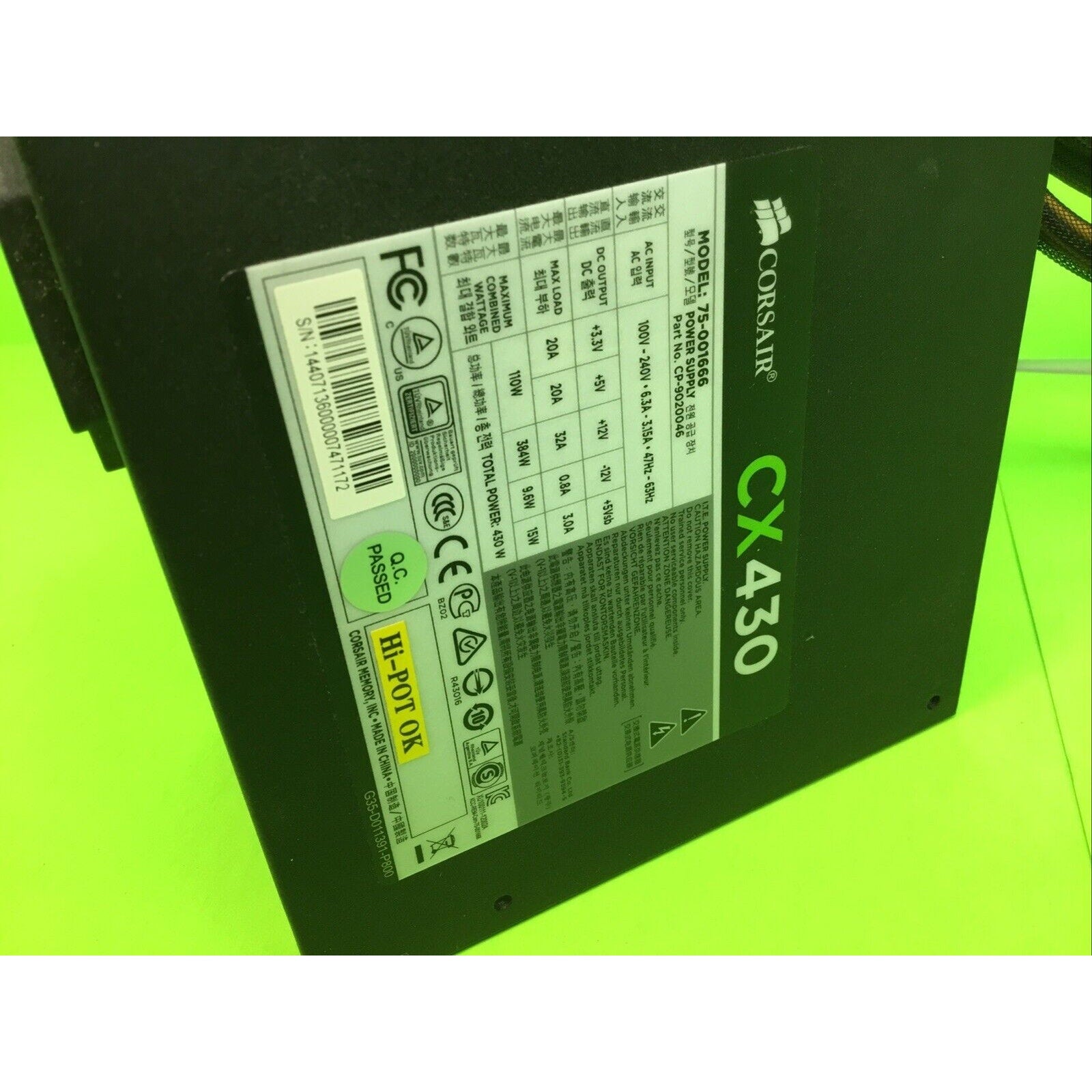 Corsair CX430 ATX Modular Power Supply 80 PLUS Plus Bronze 430W