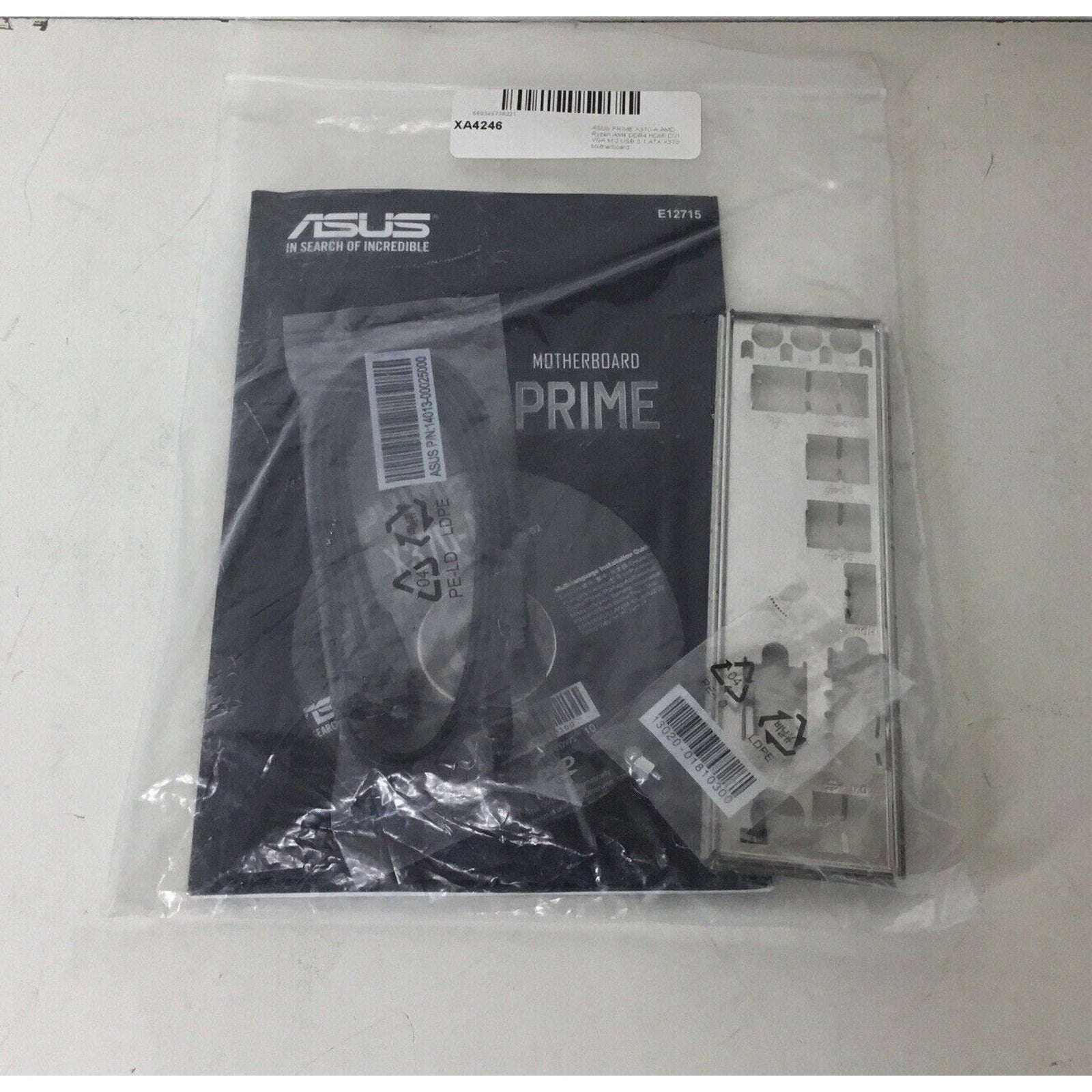 ASUS PRIME X370-A Motherboard User Guide w/ CD, I/O Shield, Cable, Screws