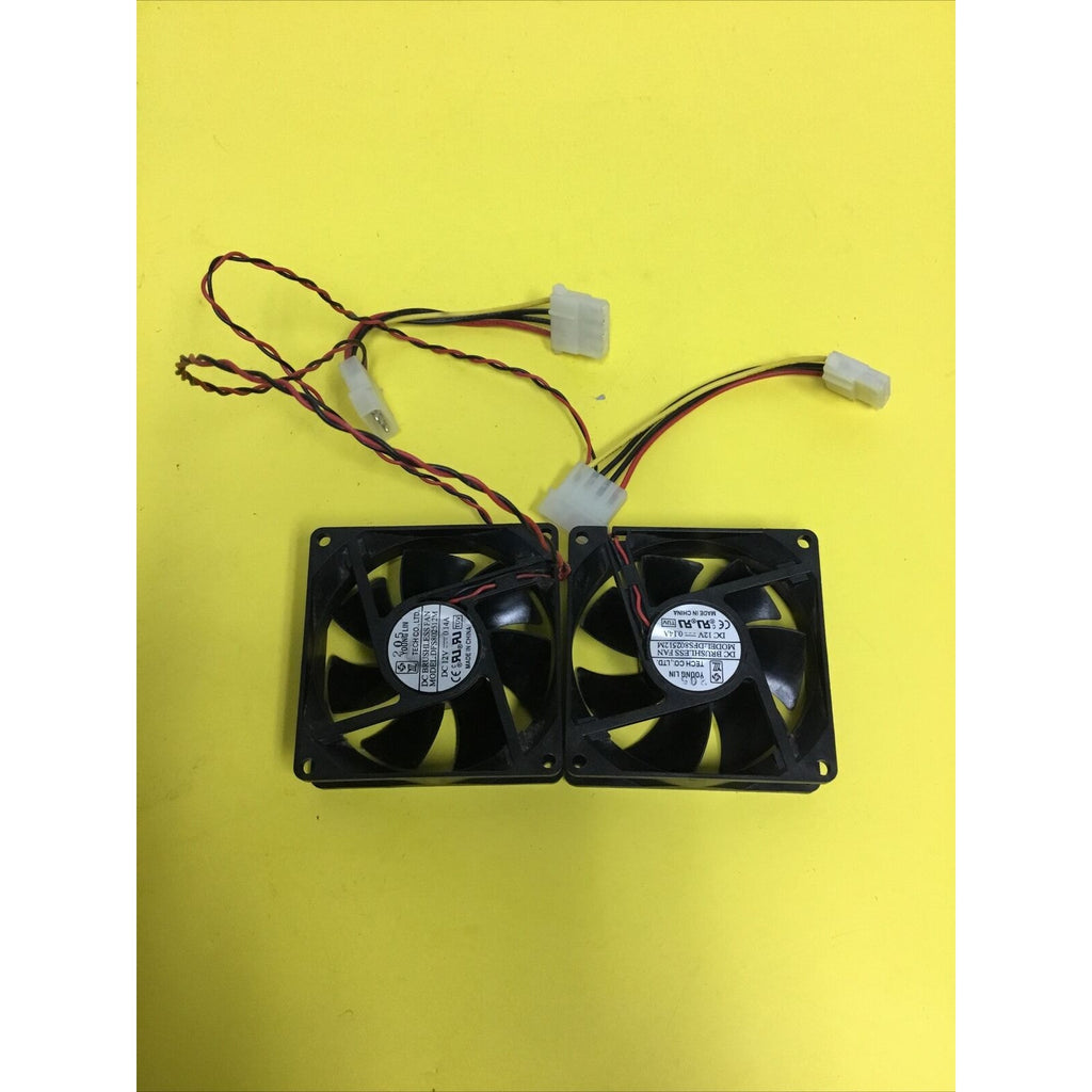 LOT 2x DFS802512M 12V 0.25A 4-Pin Rotary DC Fan Brushless Computer Cooling