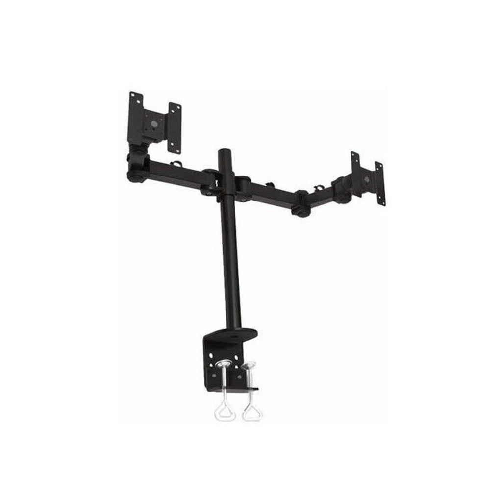 Monmount LCD-194B Dual-Screen Monitor Mount with C-Clamp Desk Mount (Black)