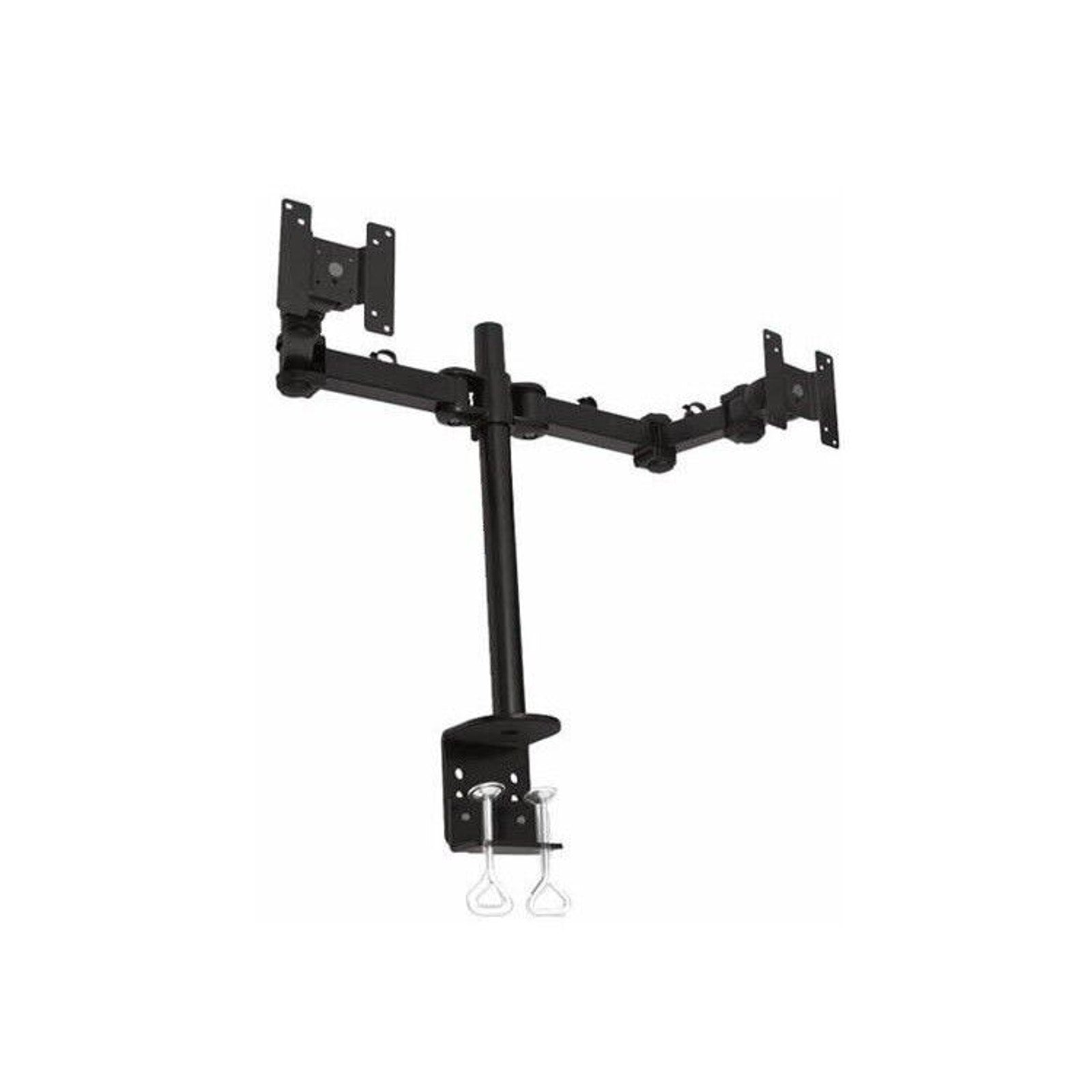 Monmount LCD-194B Dual-Screen Monitor Mount with C-Clamp Desk Mount (Black)