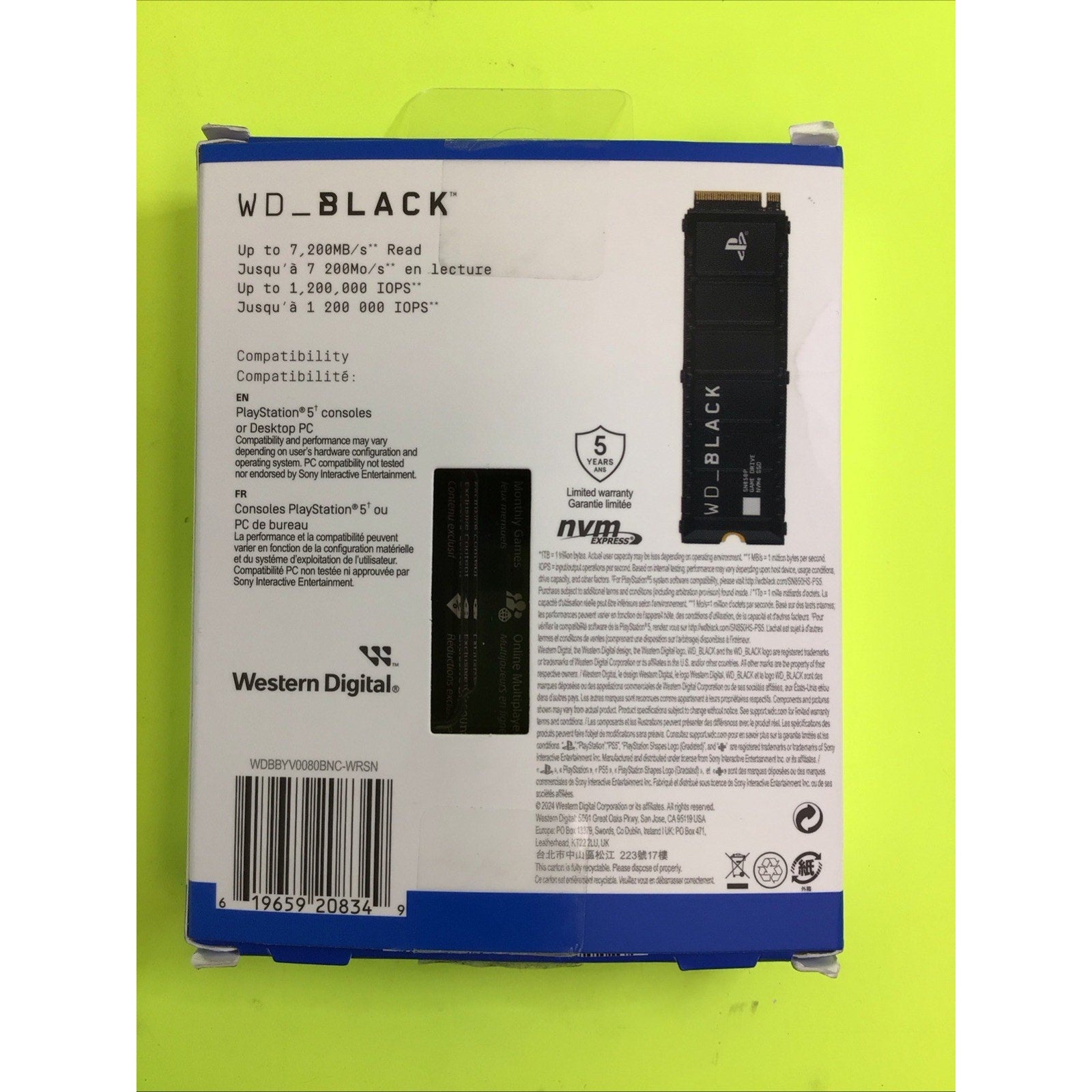 BOX ONLY for WD Black SN850P