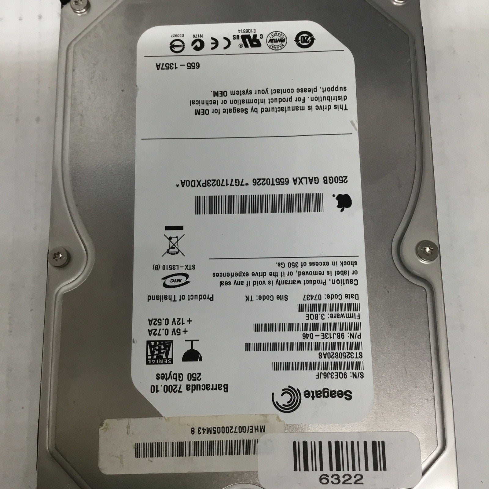 Seagate ST3250820AS 9BJ13E-046 250gb 3.5" Sata JUN-2007