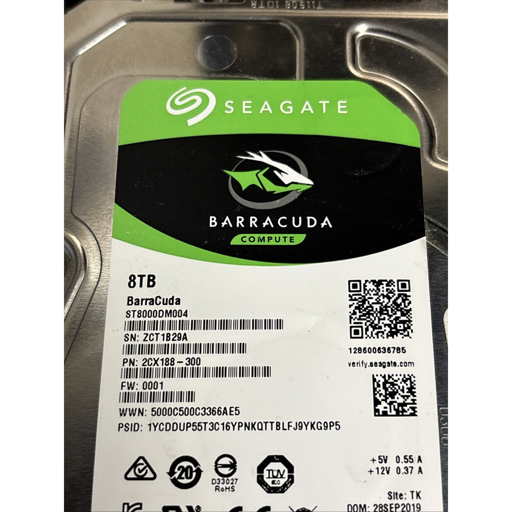 Seagate Barracuda ST8000DM004 8 TB 256M Cache 3.5 P/N: 2CX188-300 FW: 0001