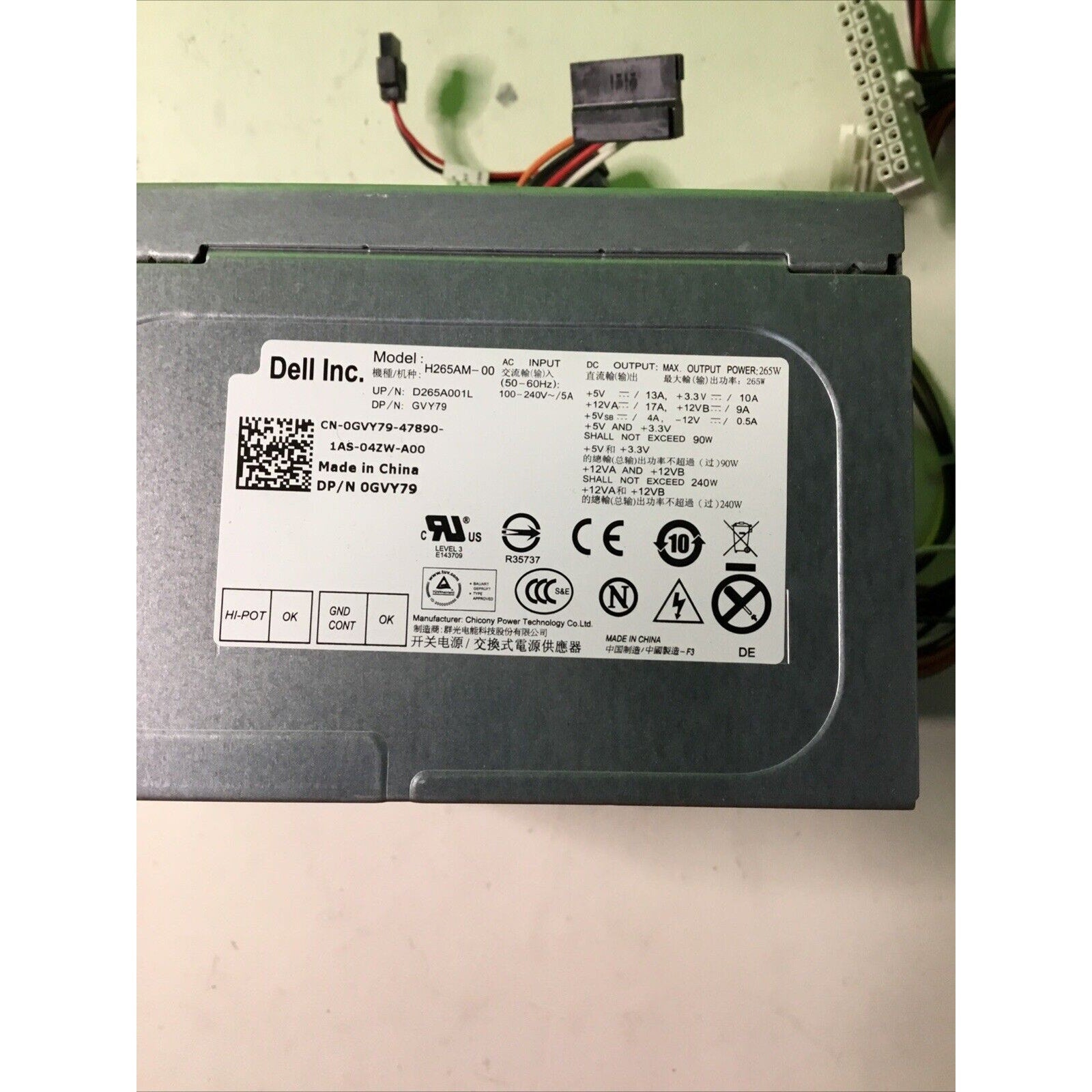 Dell H265AM-00 Power Supply 265W
