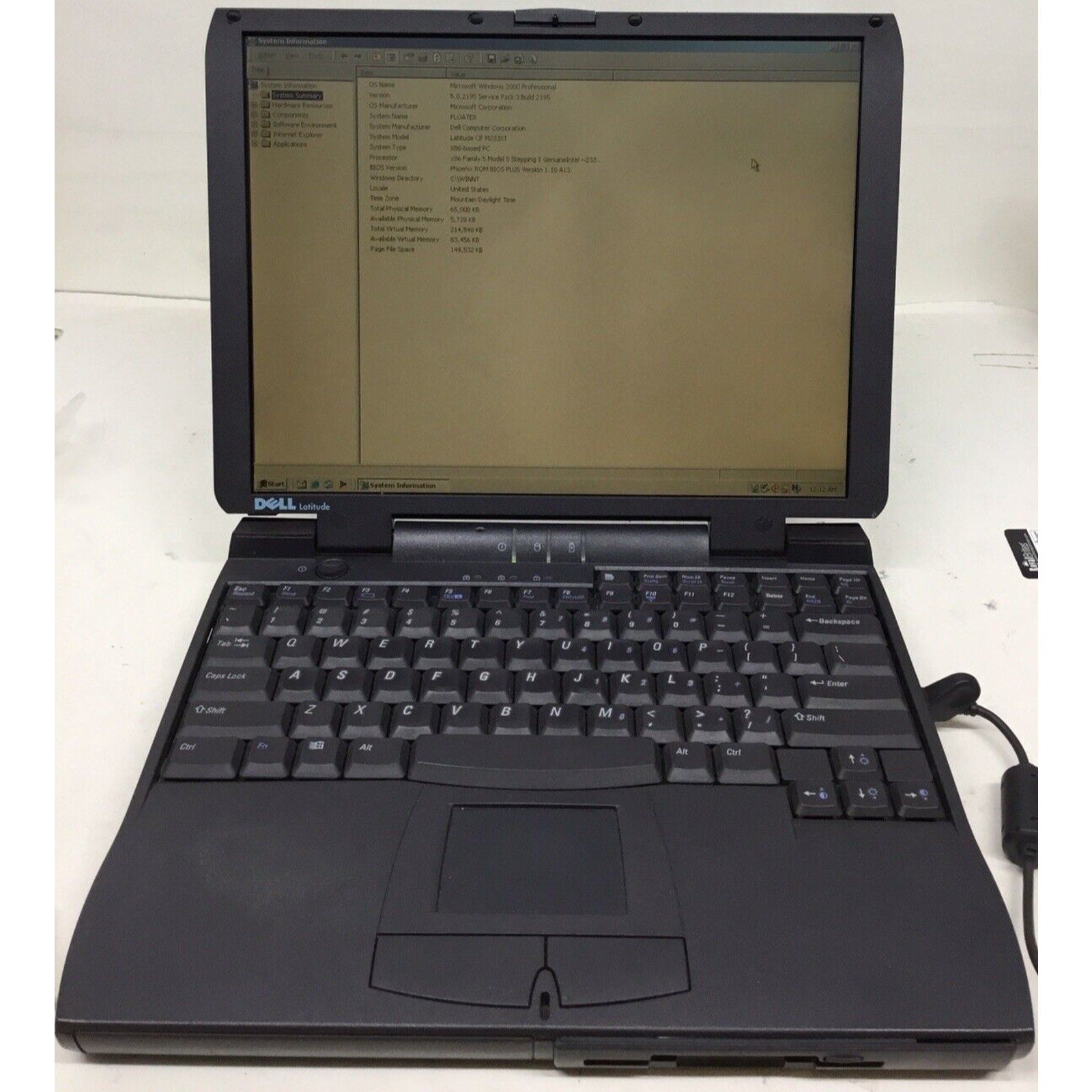 Parts Only Vintage Dell Latitude PPL CP M233XT / Bad Battery / No Adapter