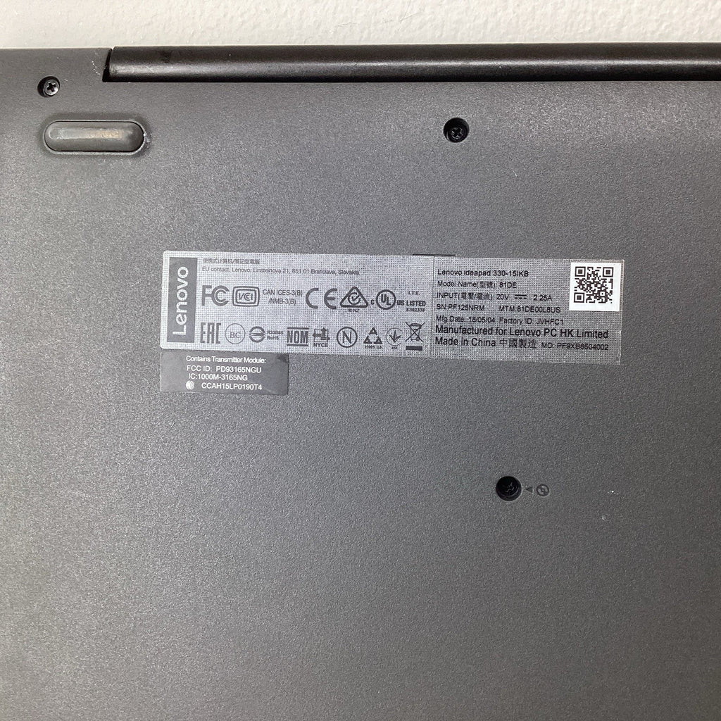 Lenovo IdeaPad 330S-15IKB 15.6" Laptop i3-8130U 2.20GHz 4GB RAM Win 10