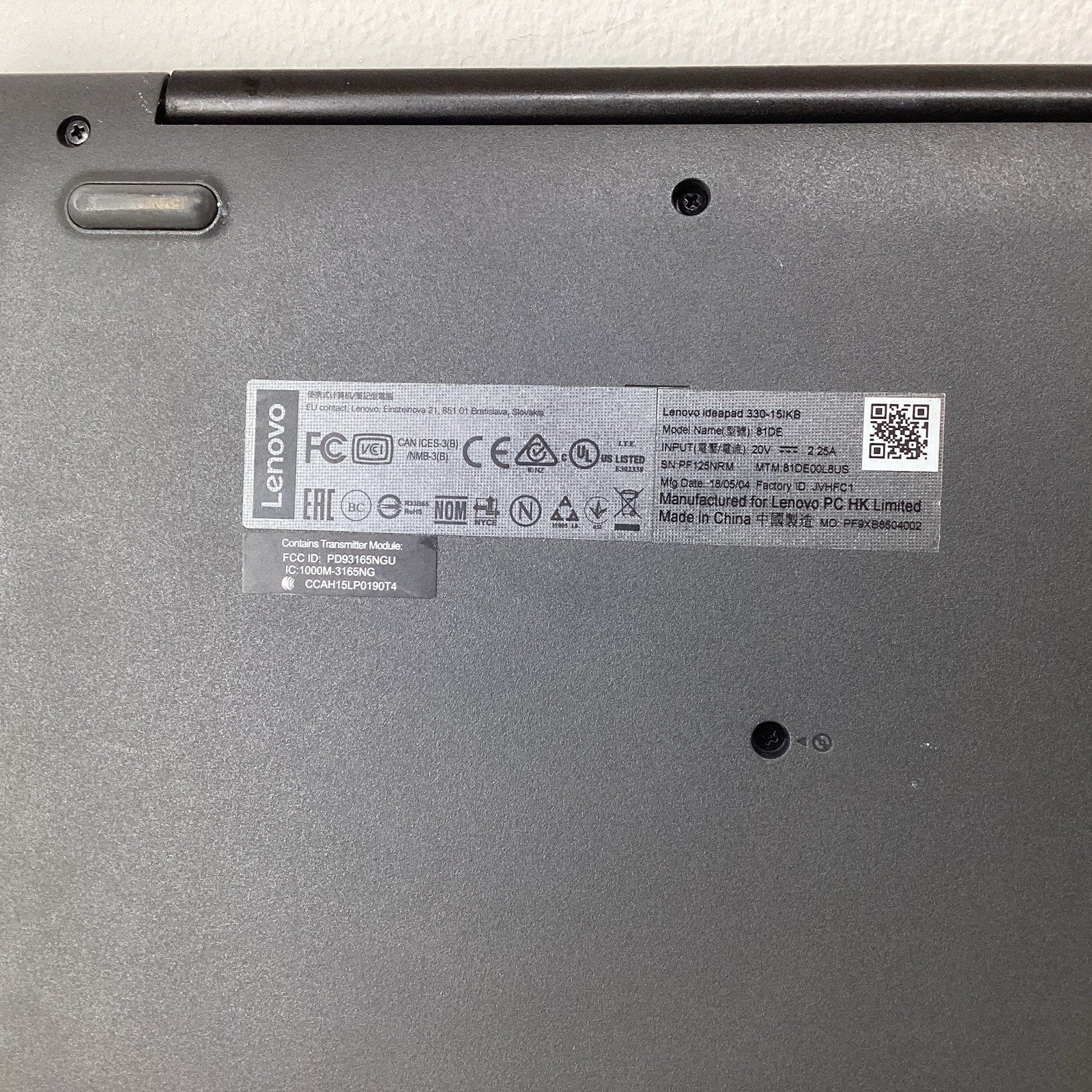 Lenovo IdeaPad 330S-15IKB 15.6" Laptop i3-8130U 2.20GHz 4GB RAM Win 10