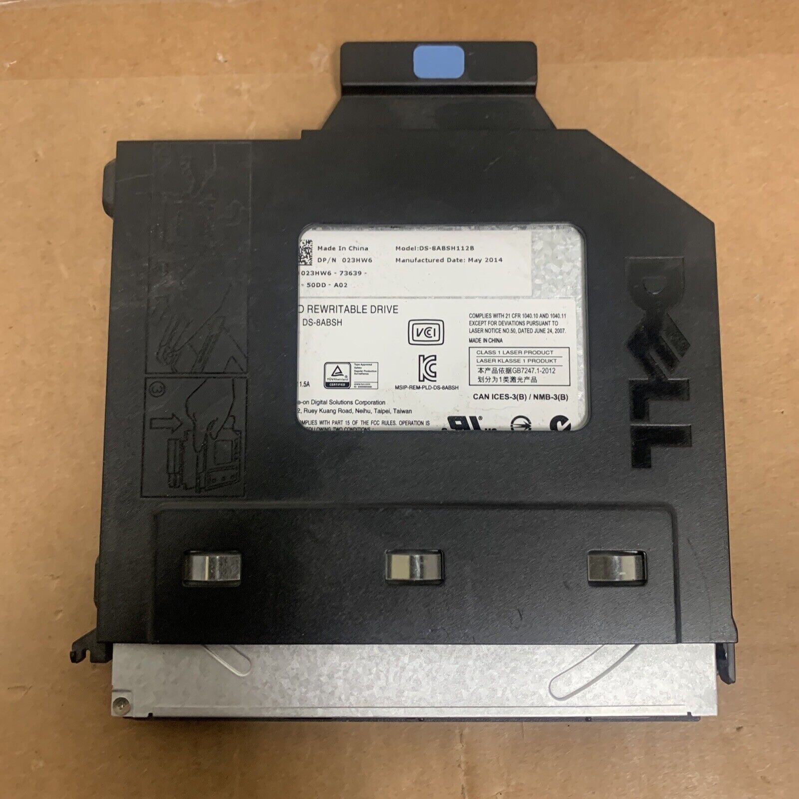 Dell DVD-CD Rewritable Optical Drive DS-8ABSH112B 23HW6 023HW6+CADDY - No Bezel