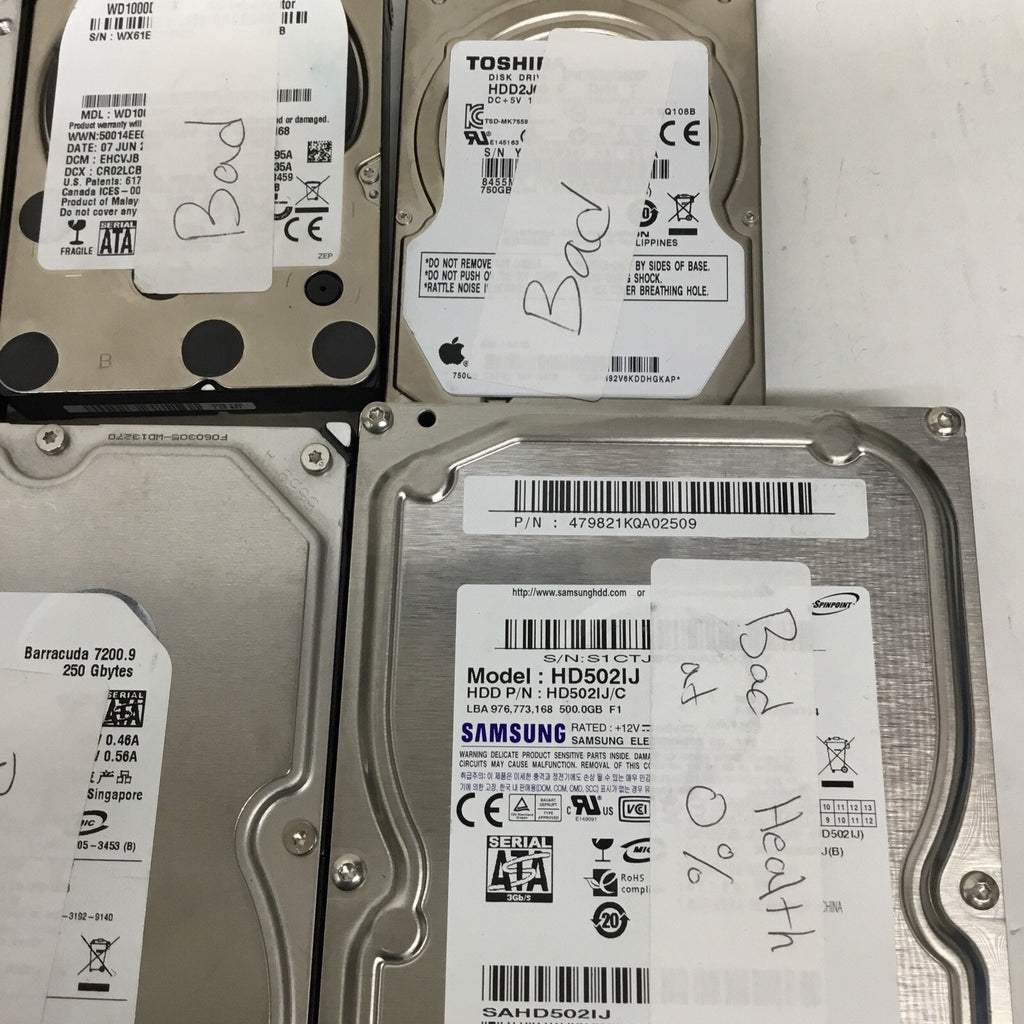 Parts 1x Seagate 250GB 2x Seagate 320GB 1x Samsung 500GB Toshiba 750GB WD 1TB