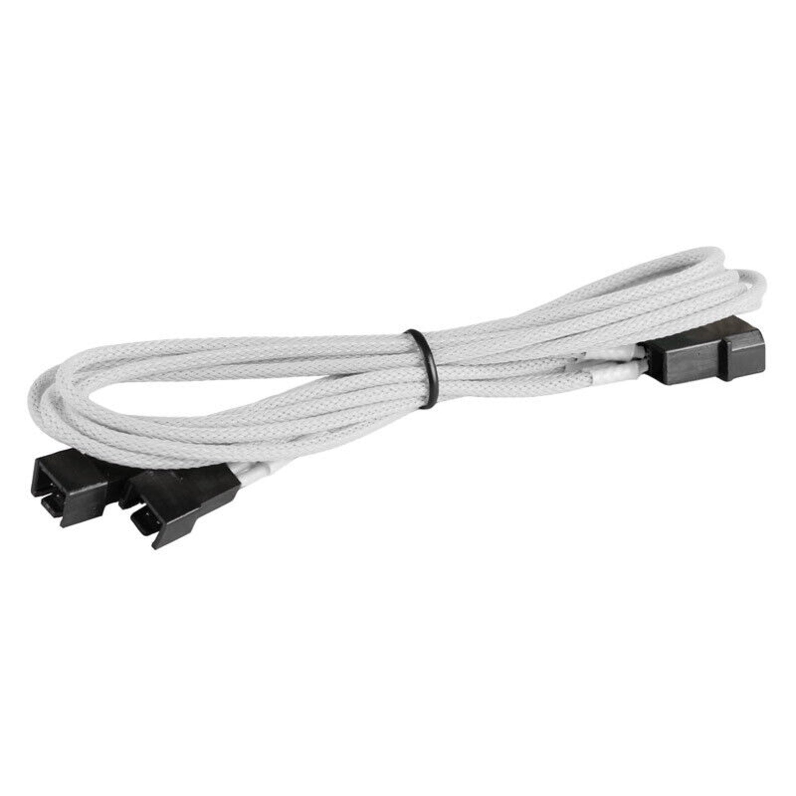 4-pin LP4 Power to 2x 3-Pin PC Fan Power Adapter - White