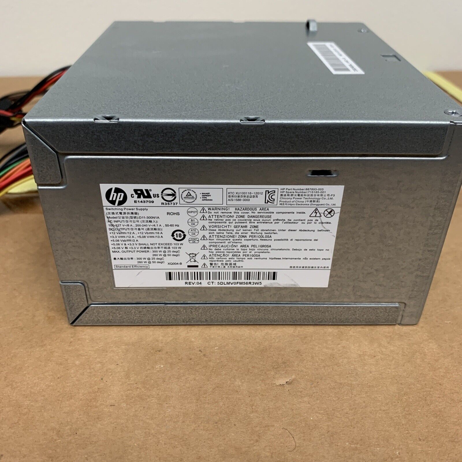 HP 667893-003 715185-001 300W 24-Pin Power Supply D11-300N1A