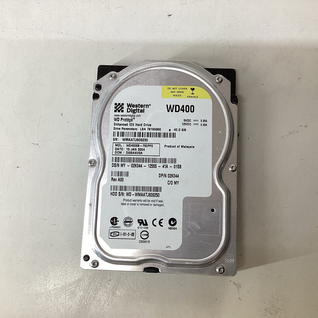 WD400EB-75CPF0 02K044 Western Digital 40GB IDE 3.5 Hard Drive - For Parts