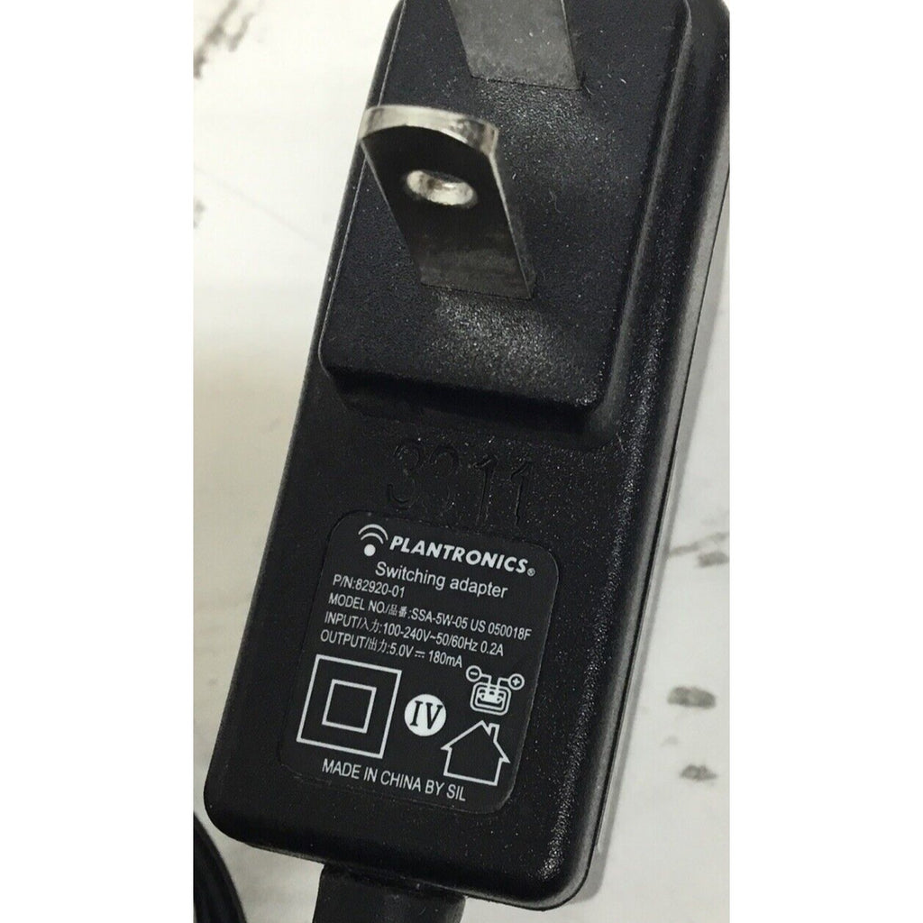 Wall Power Adapter Plantronics 82920-01 SSA-5W-05 US 050018F 100-240V-50/60Hz