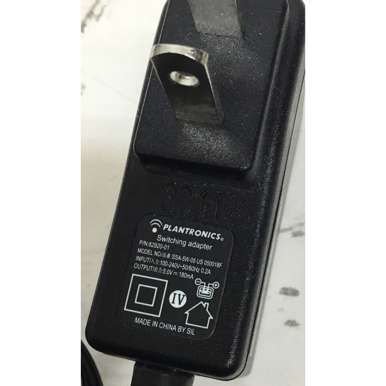 Wall Power Adapter Plantronics 82920-01 SSA-5W-05 US 050018F 100-240V-50/60Hz