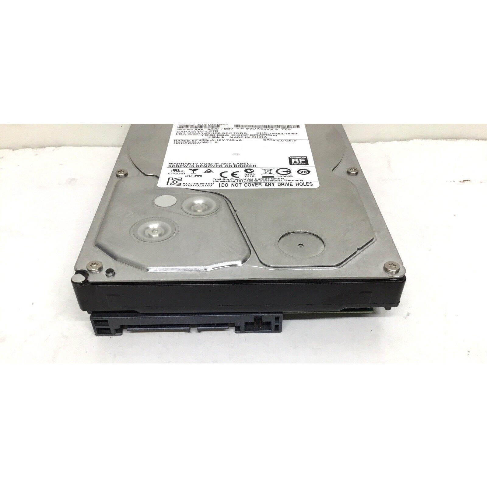 Toshiba 2TB HDD 7200RPM 64MB Cache SATA III 6.0Gb/s 3.5" Hard Drive DT01ACA200