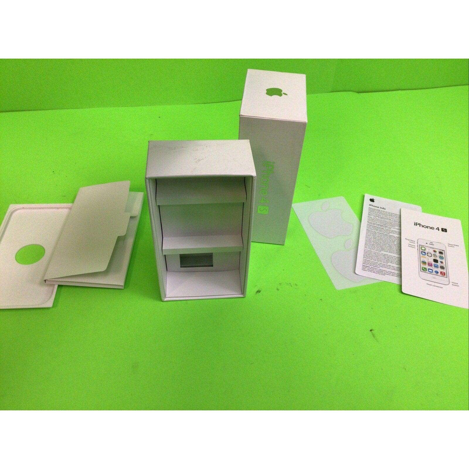 Apple iPhone 4S 8GB White Empty Box Only with Stickers and Insert