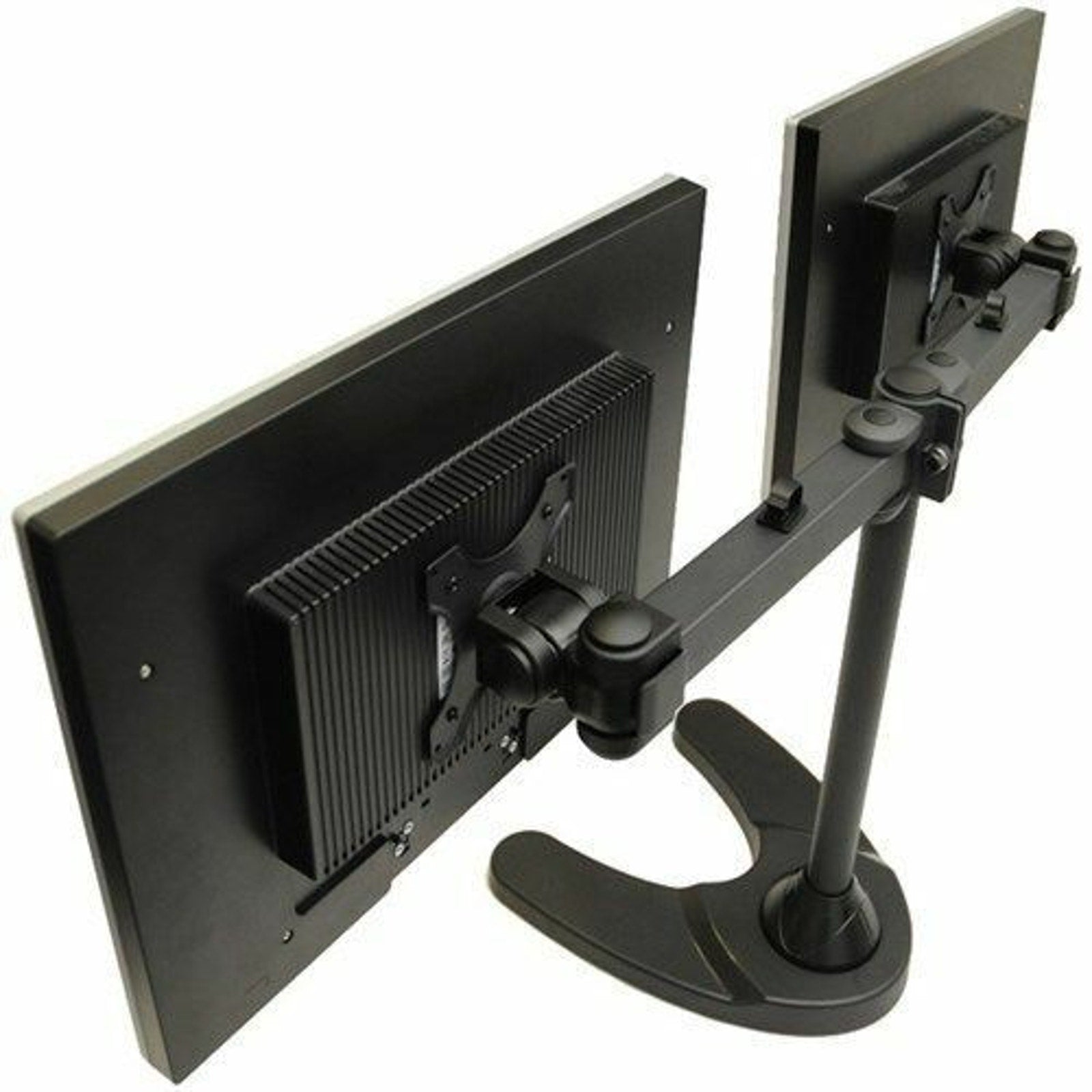 Dual Monitor Desk Mount Stand Free Standing Adjustable Two (2) Screens up to 24"