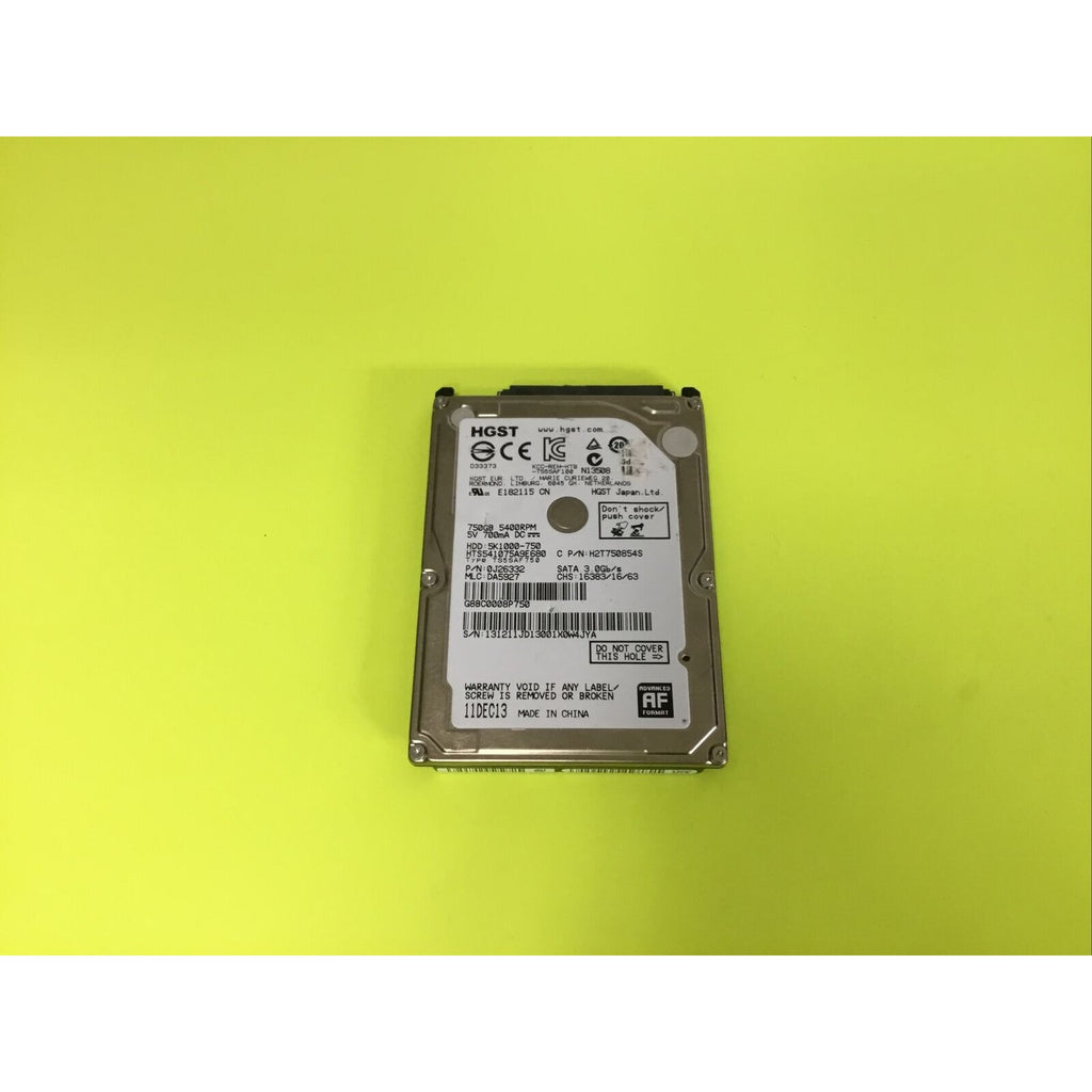 HGST HTS541075A9E680 0J2633 750GB 5400RPM SATA 3.0Gb/s HDD H2T750854S Hard Drive