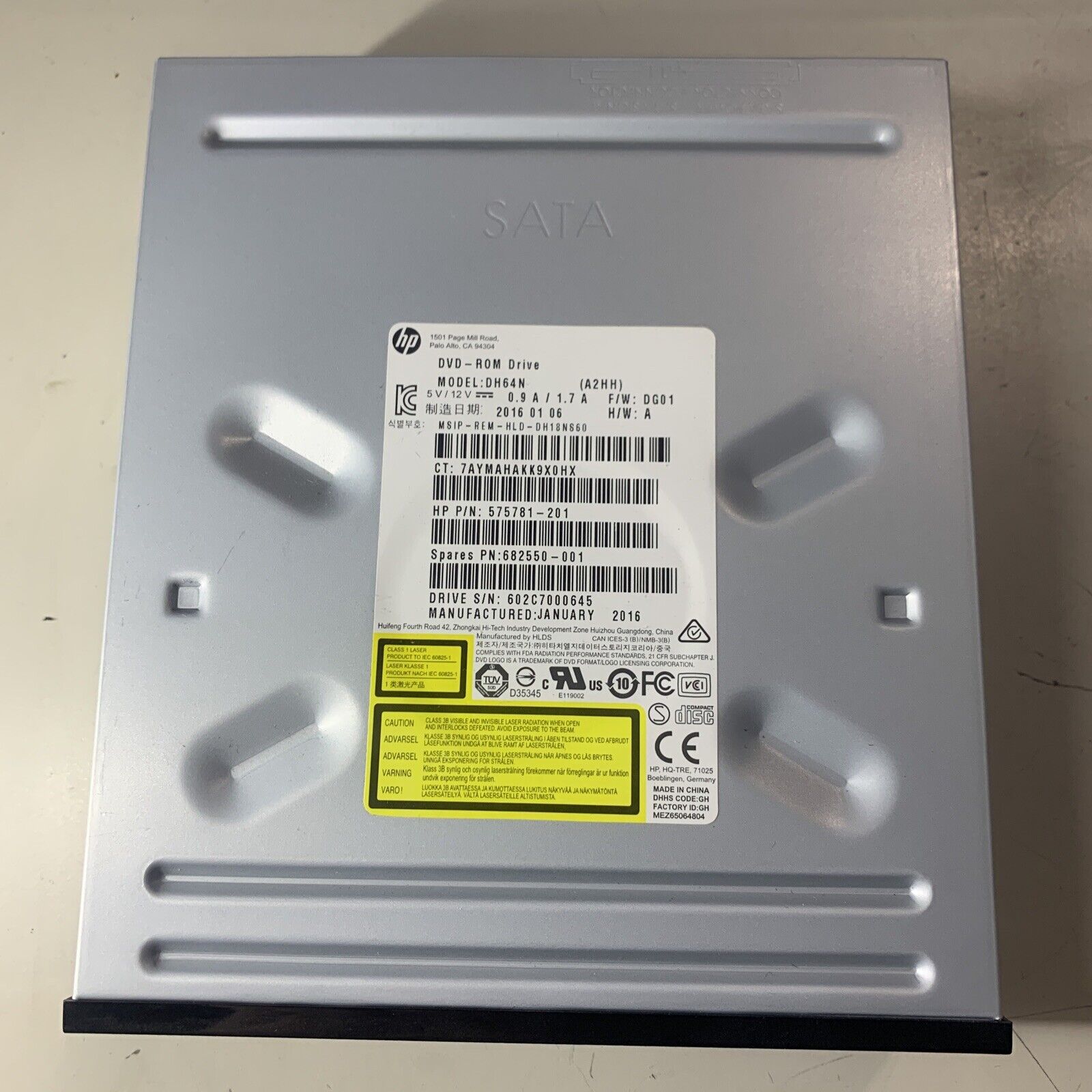 HP Compaq 8000 8100 Elite 16x DVD-ROM SATA Optical Drive 575781-201 Tested Good