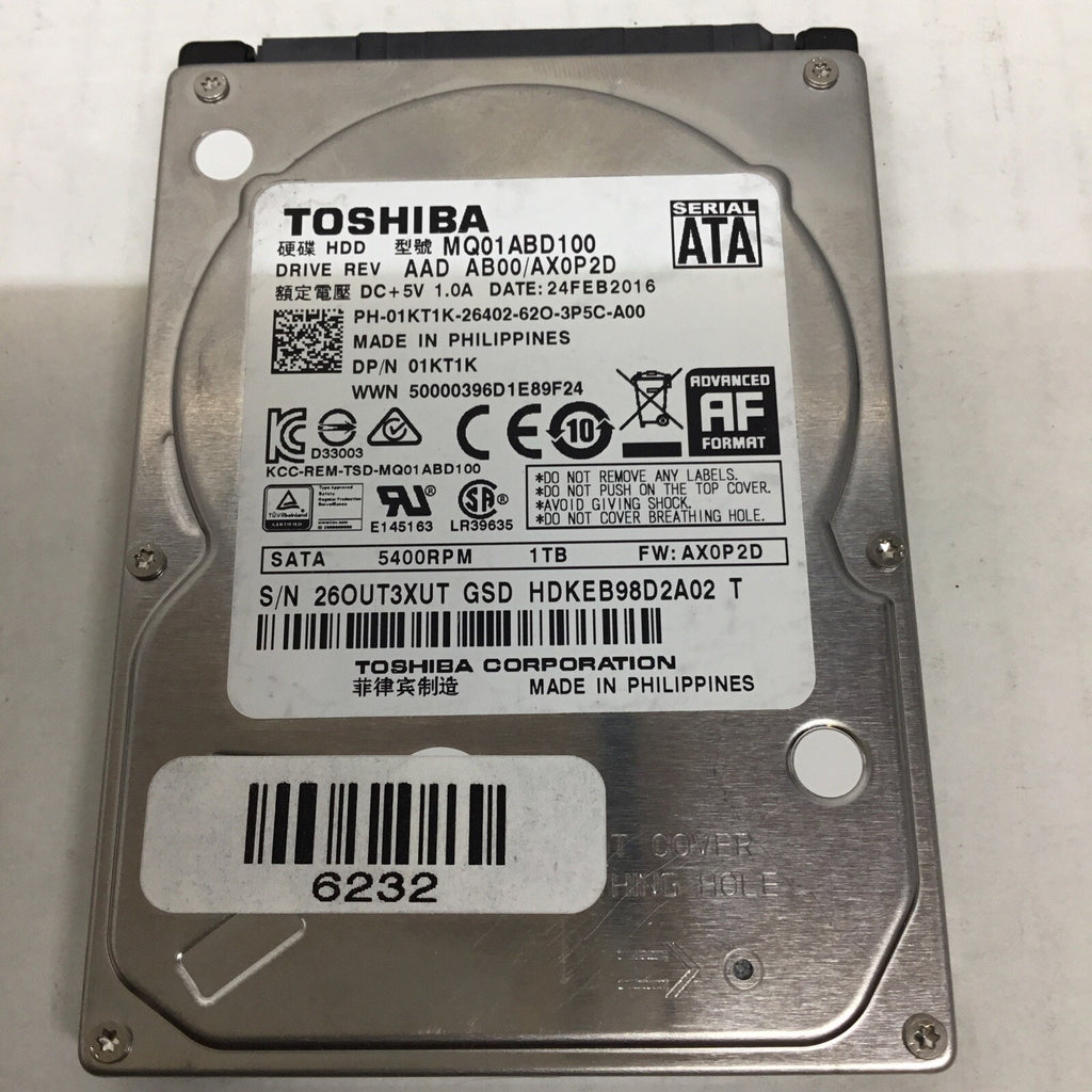 Toshiba MQ01ABD100 1TB 2.5" SATA Internal HDD