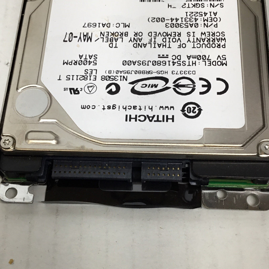HITACHI 80 GB 5400 RPM SATA 2.5" (HTS541680J9SA00) Internal HDD W/ Caddy