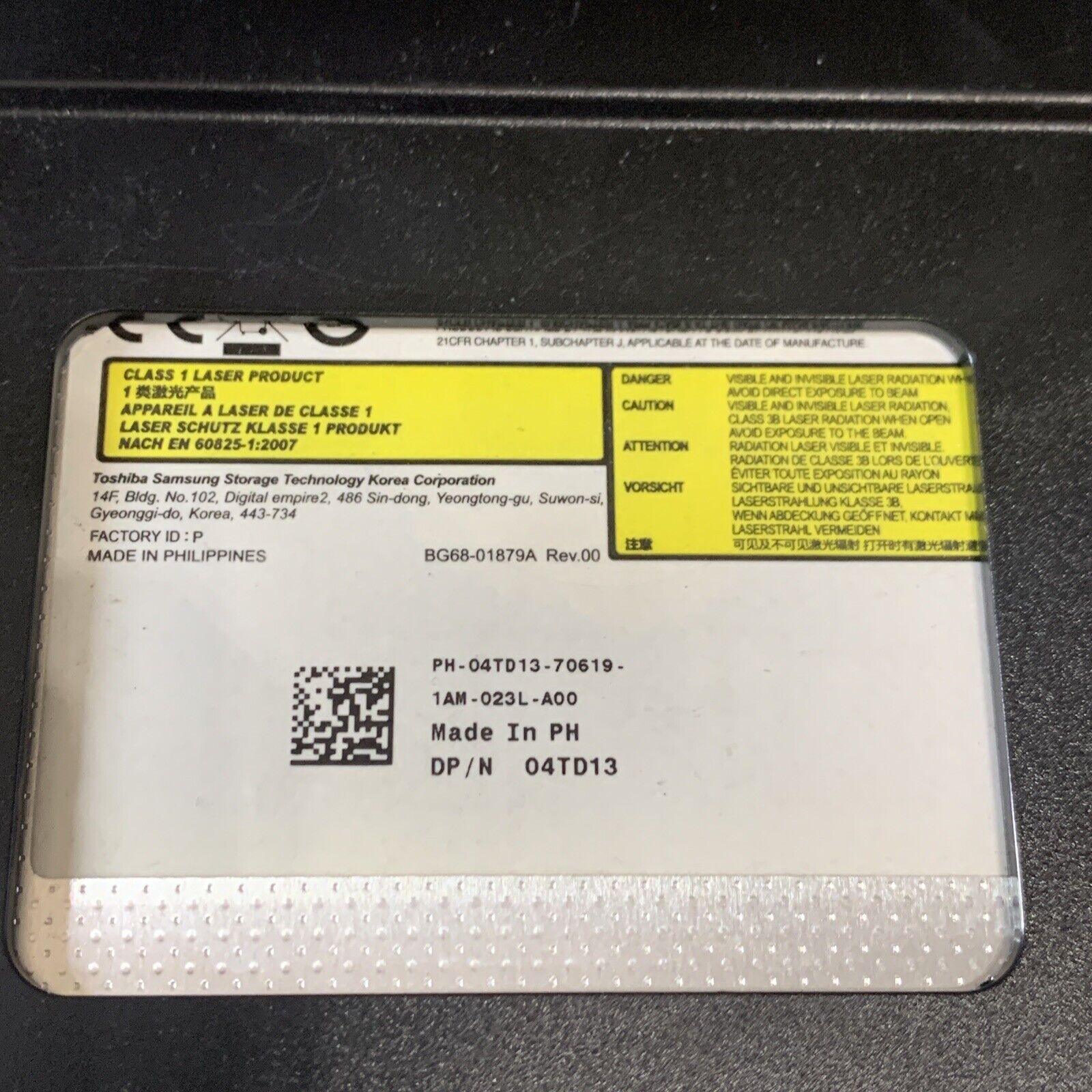 Dell 04TD13 Writer Model SN-208 DVD/RW 8X SATA Drive and Caddy