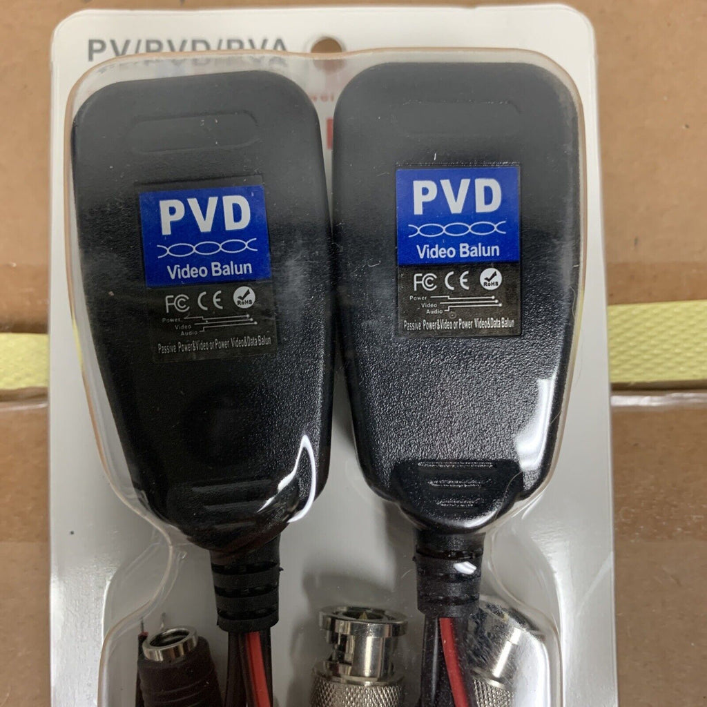 2x Twisted Pairs PVD Video Balun Video Power Data CCTV PTZ UTP BNC to RJ45 CAT5