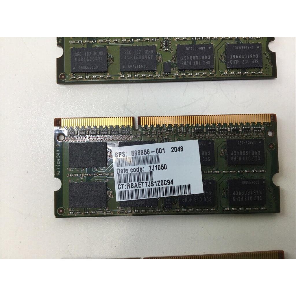 Lot of 3-Samsung 2GB PC3-10600S DDR3-1333MHz Laptop Memory M471B5673FH0-CH9