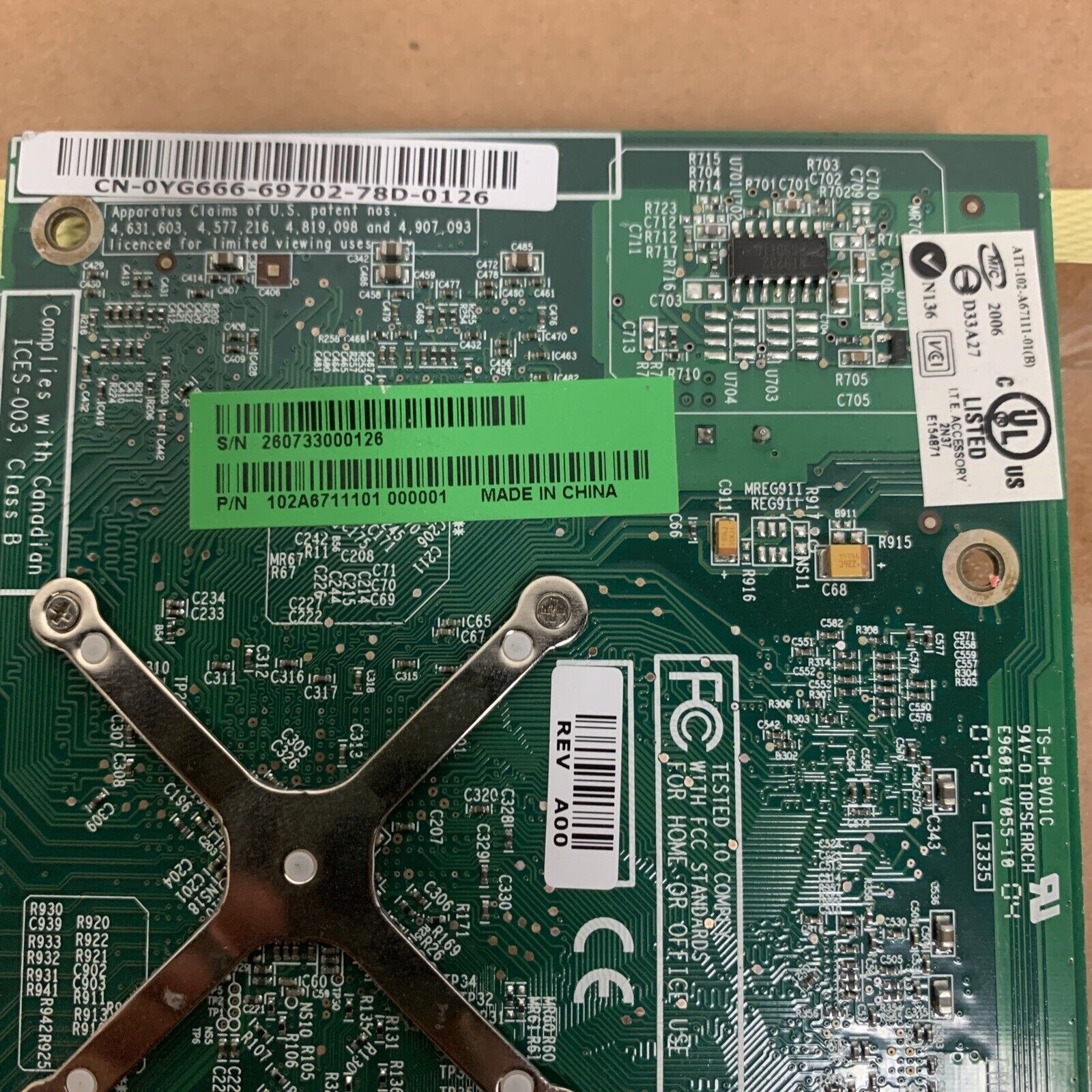 Dell ATI FireGL V3400 128MB PCIe Graphics Card 0YG666 YG666 109-A67131-01