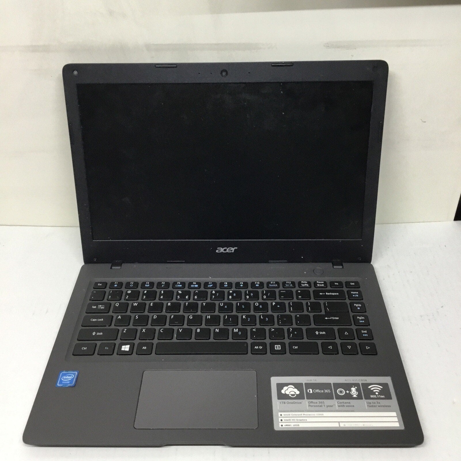 Acer Aspire One 14" Cloud book AO1-431-C8G8 Intel Celeron | For Parts/Repair