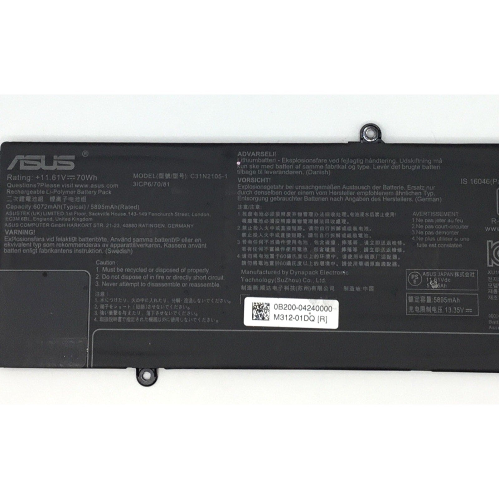ASUS Creator Q530V OEM Laptop Battery Tested Working
