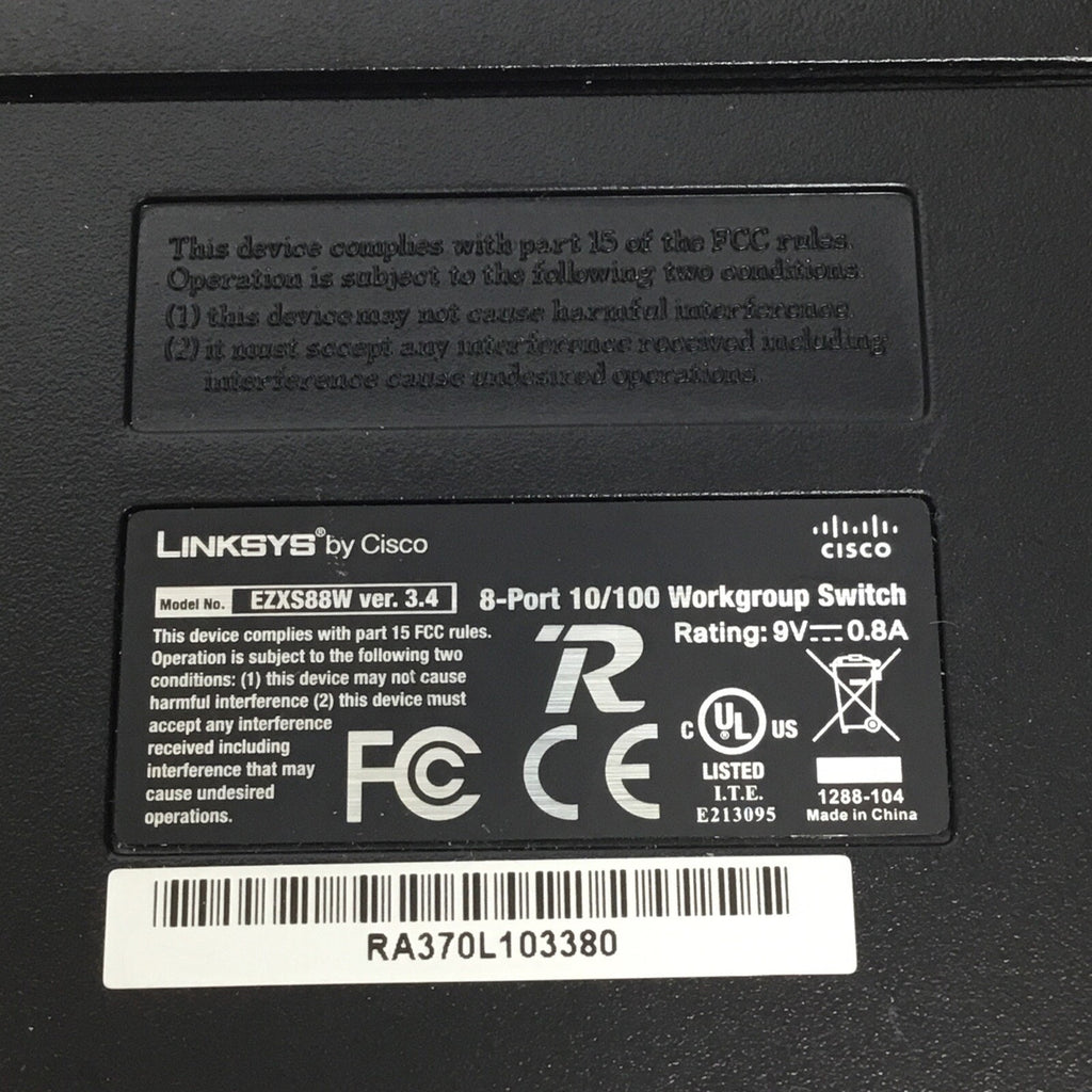 Linksys EtherFast (EZXS88W) Ver. 3.4 8-Ports External Switch No Adapter
