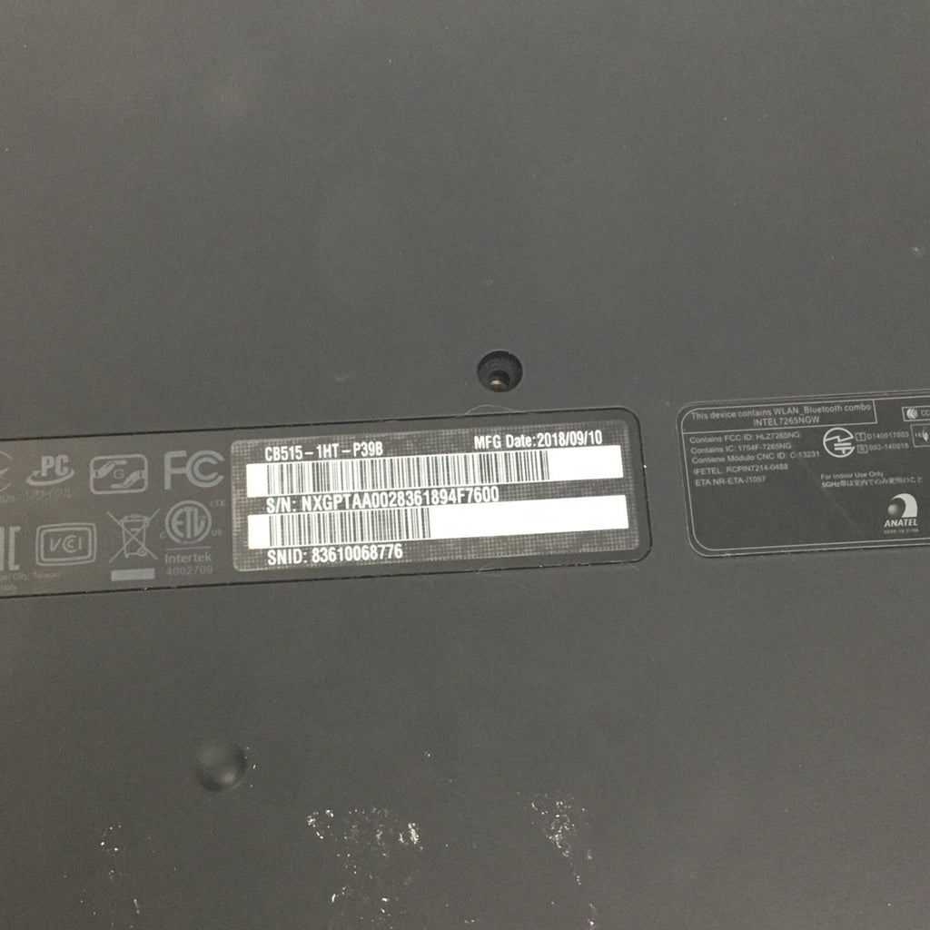 Acer Chromebook CB515-1HT-P39B 15.6" FOR PARTS READ DESC