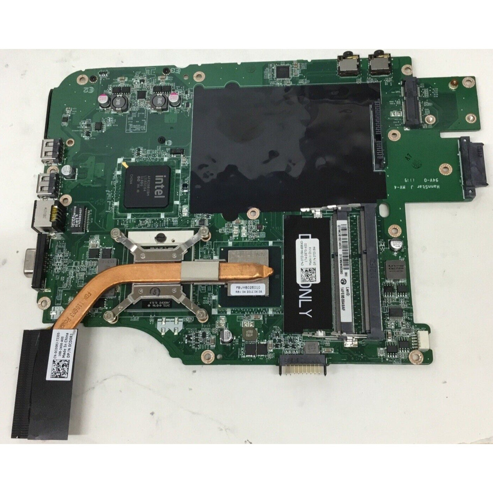 Dell Vostro 1015 Laptop Motherboard Intel DAVM9NMB6D0 +Heatsink+CPU