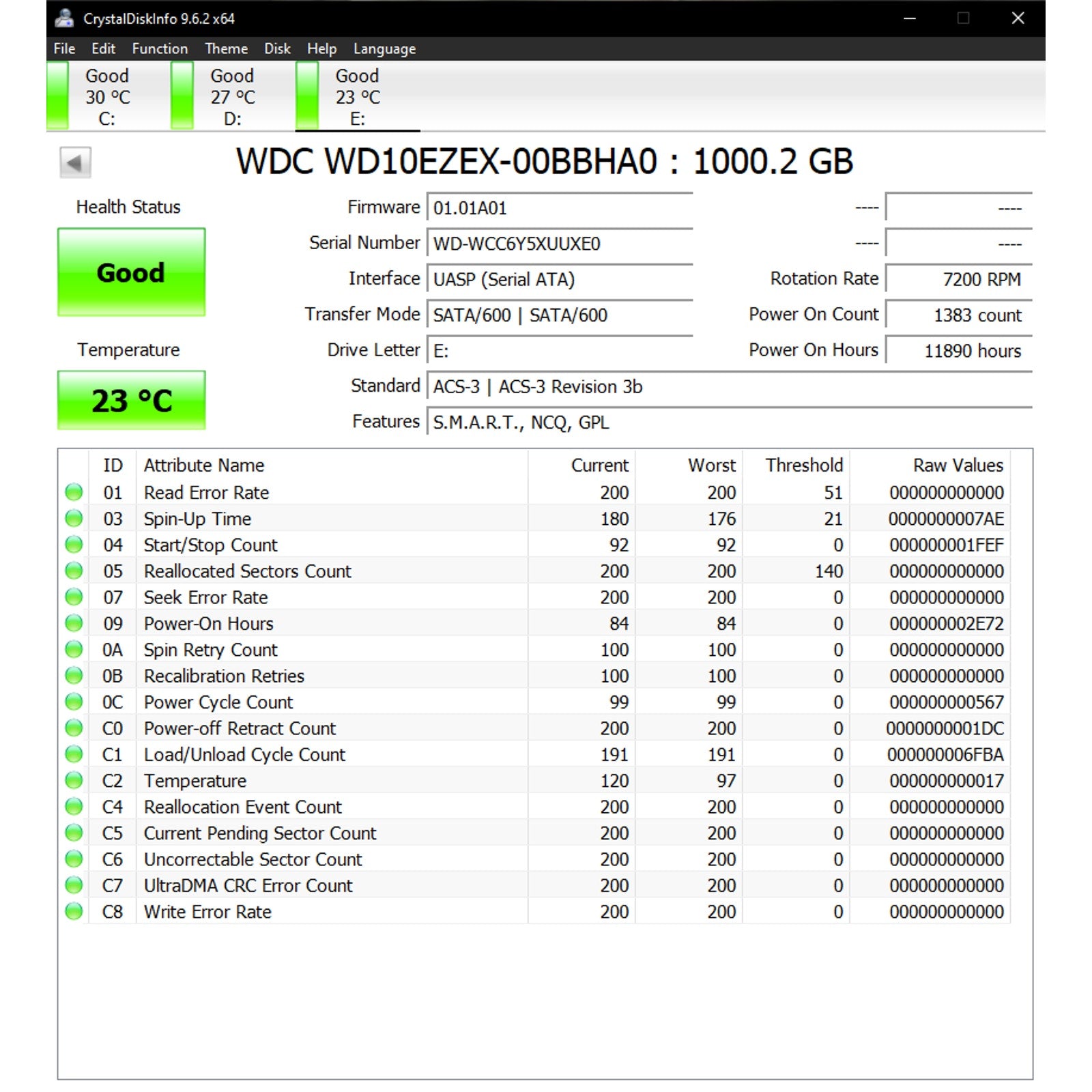 Western Digital Blue 1TB 7200RPM 3.5" SATA HDD WD10EZEX