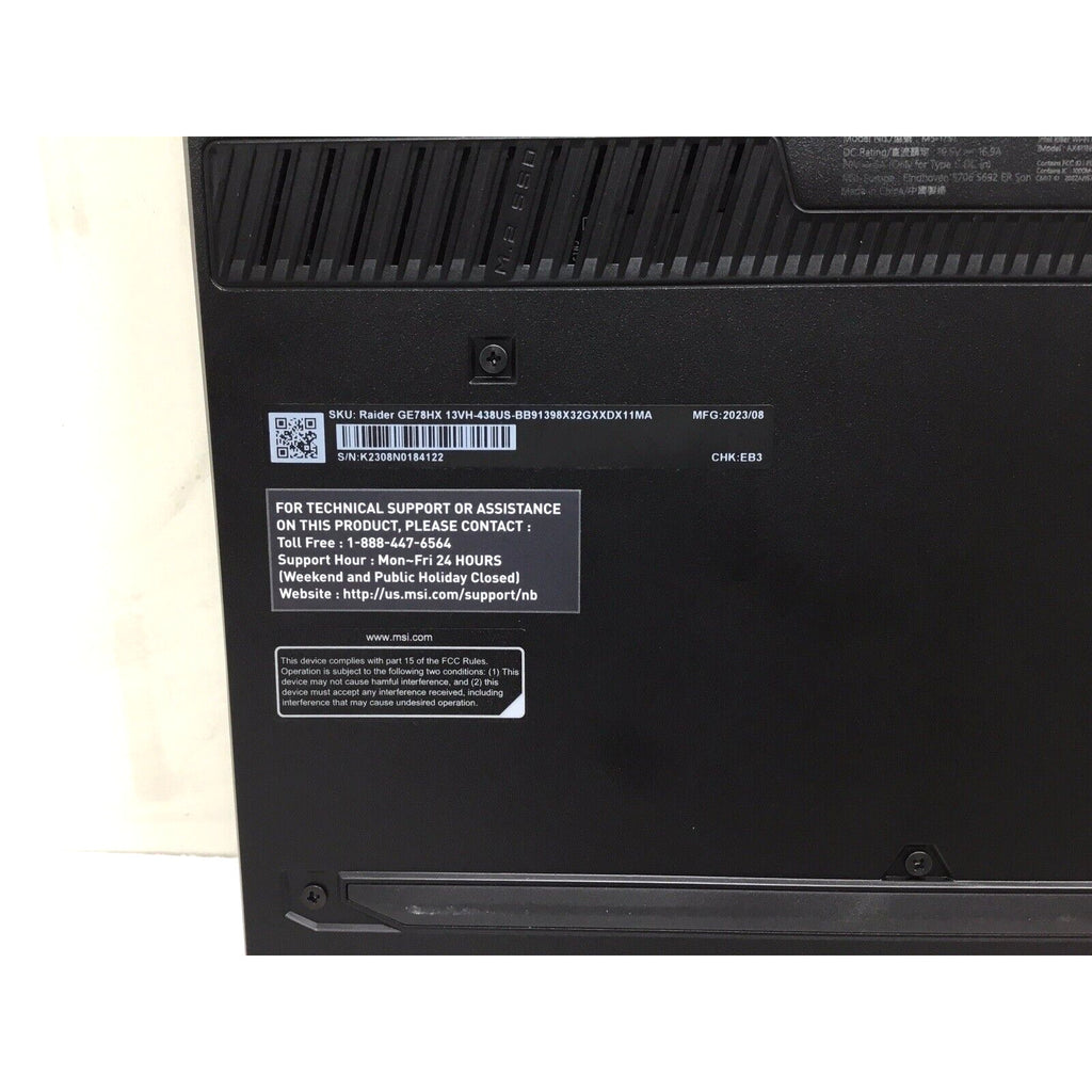 MSI Raider 17" 240Hz Gaming Laptop GE78HX 13VH-438 i9-13980HX 1TB 32GB RTX 4080