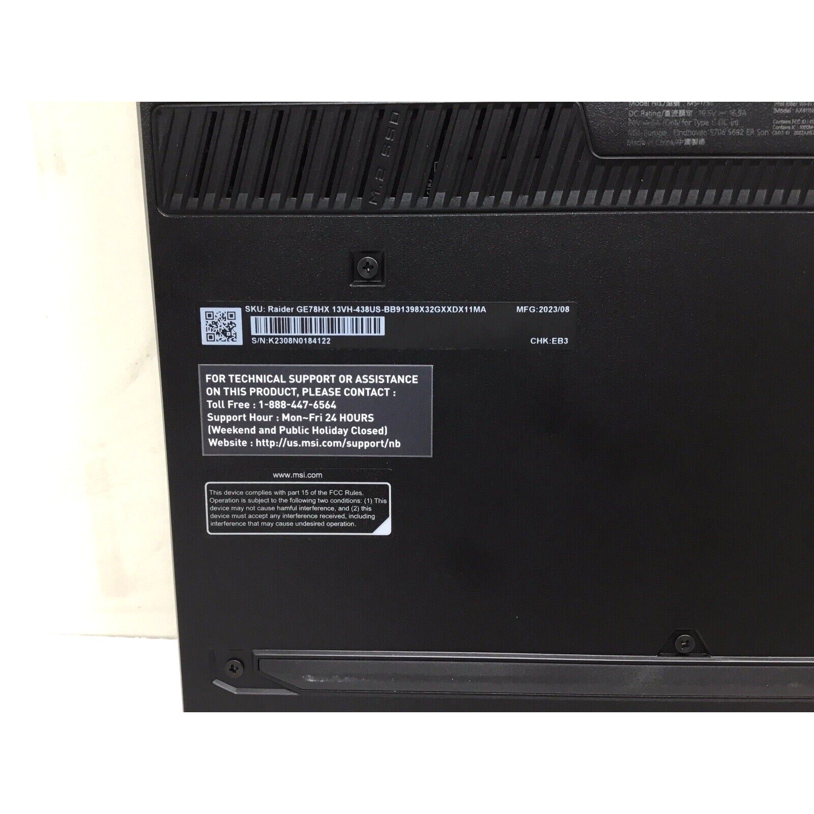 MSI Raider 17" 240Hz Gaming Laptop GE78HX 13VH-438 i9-13980HX 1TB 32GB RTX 4080