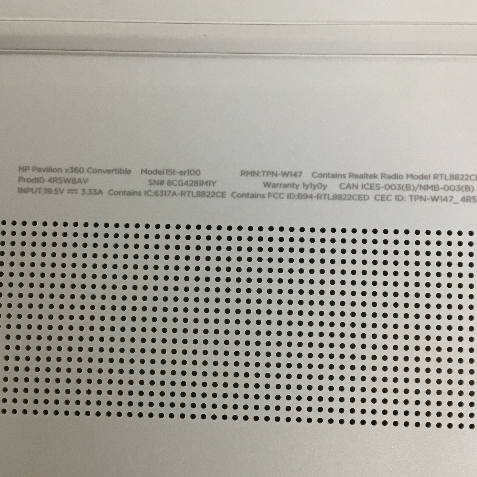 15t-er100 Bottom Case for HP Pavilion x360 Convertible M45109-001