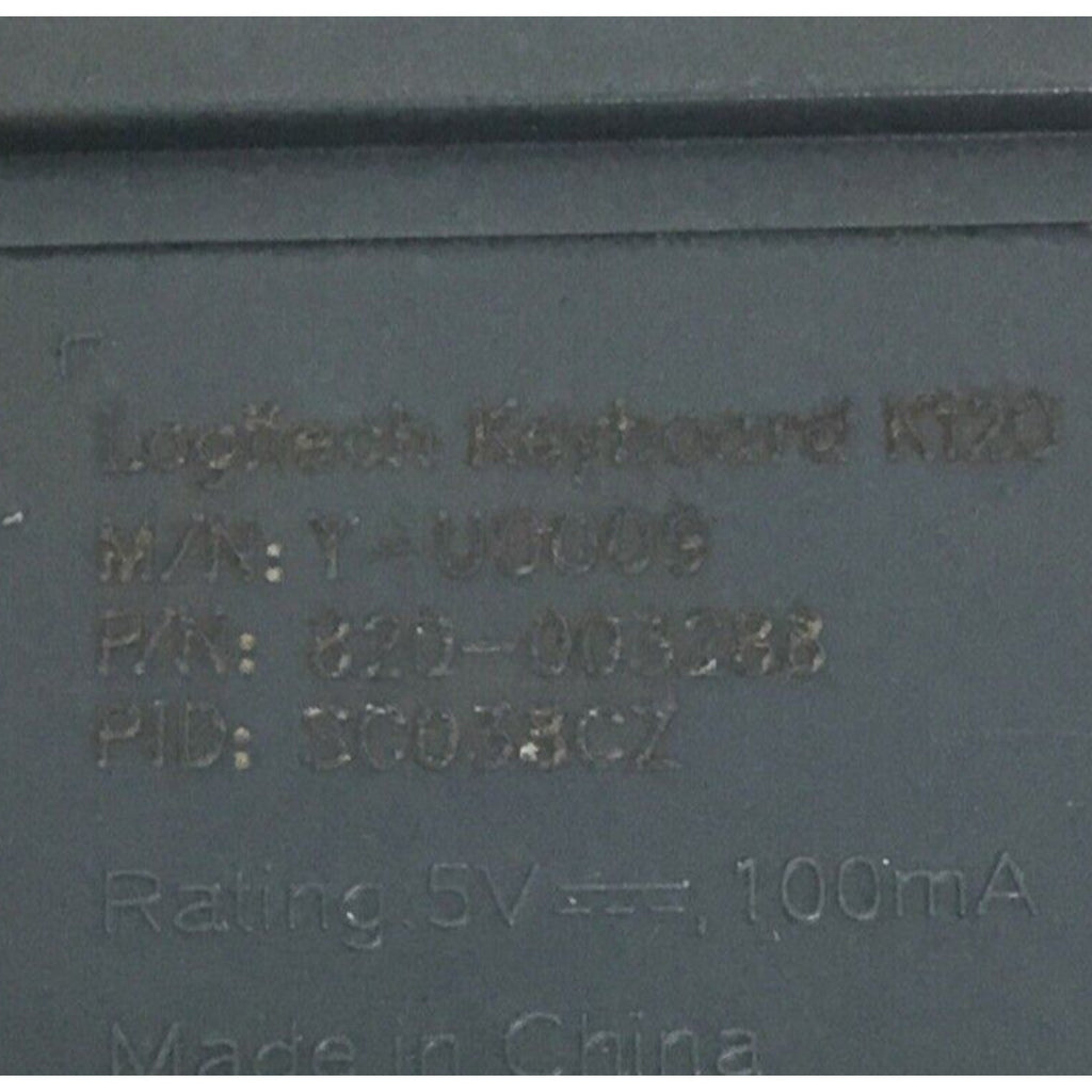 Logitech K120 Ergonomic Desktop Wired Keyboard USB Black - Number Pad - Tested