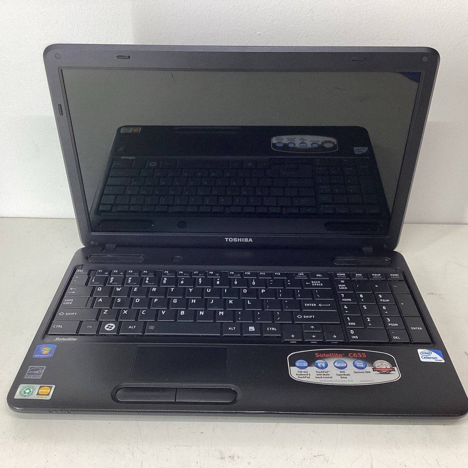 Toshiba Satellite C655-S5082 15.6" Intel Celeron 2.2GHz 2GB RAM No HDD-For Parts