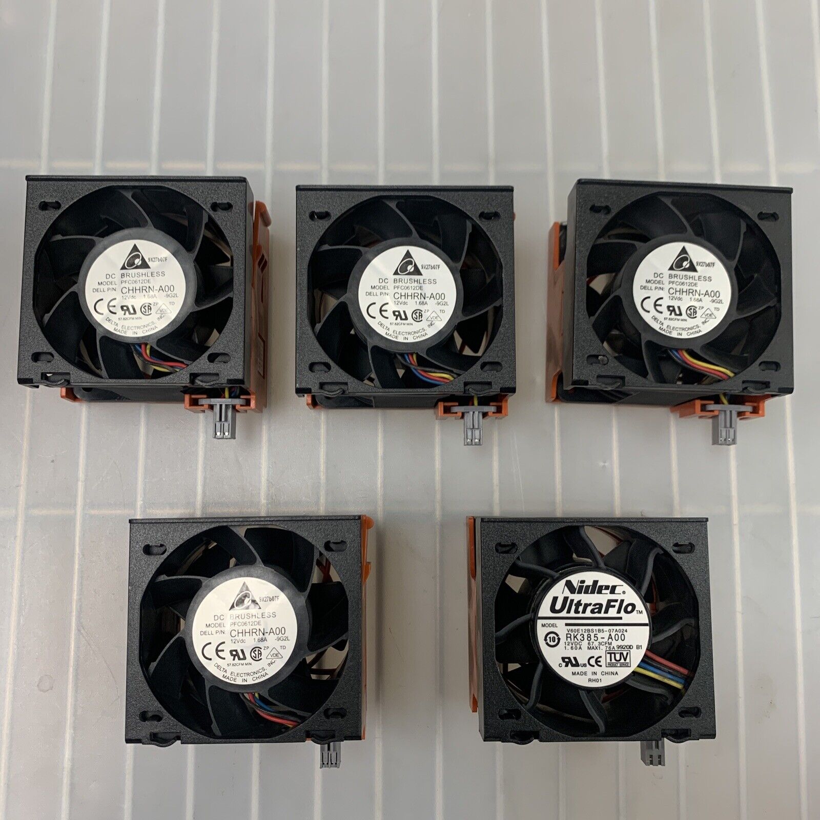 5-Pack LOT Of Dell PowerEdge Server Chassis Fan 12V 1.5A | PN: 090XRN