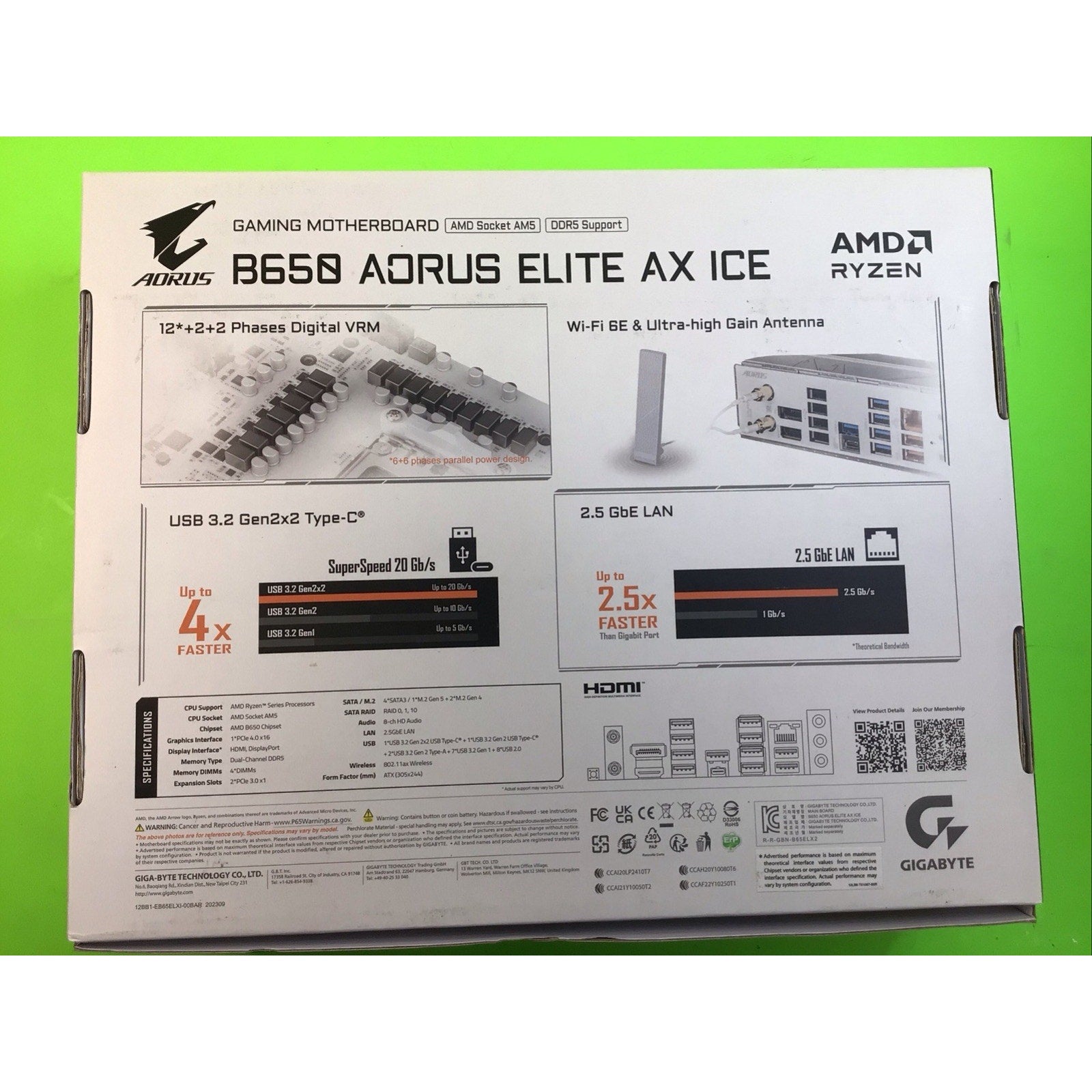Gigabyte B650 Aorus Elite AX ICE Retail Box Only