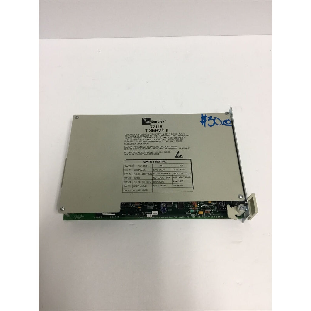 ADC Kentrox 77115 -L2 T-Serv II T1 Channel Service Unit, Plug-In Card