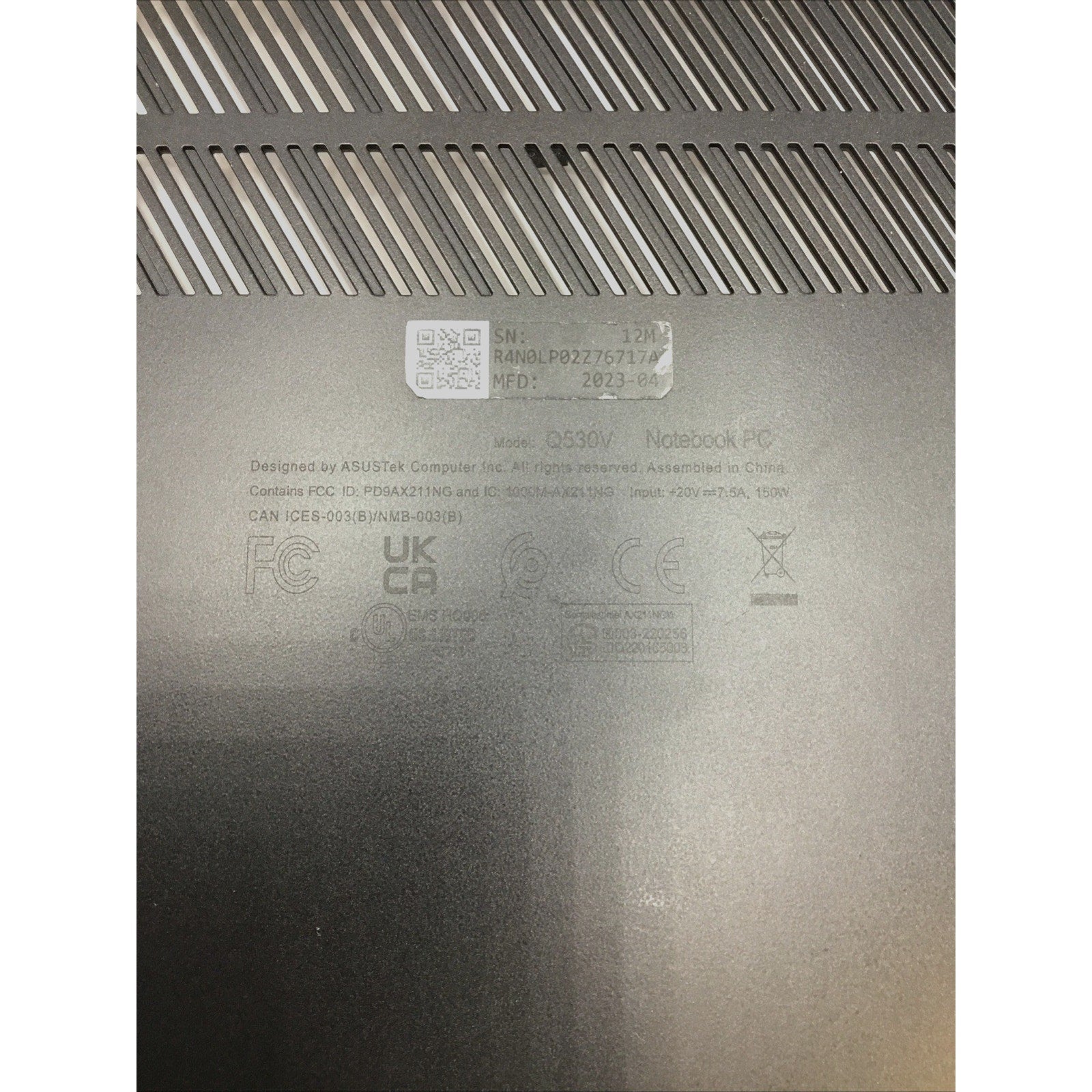 ASUS Creator Q530v Bottom Case Cover Black