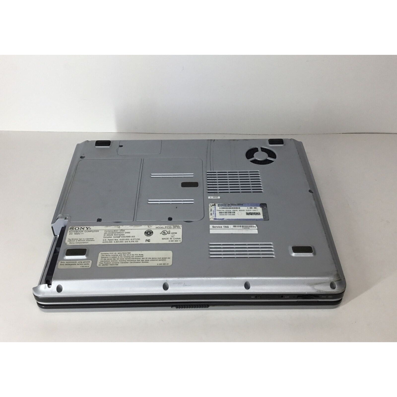 Sony Vaio Notebook Computer PCG-9P6L -Not Tested, For Parts