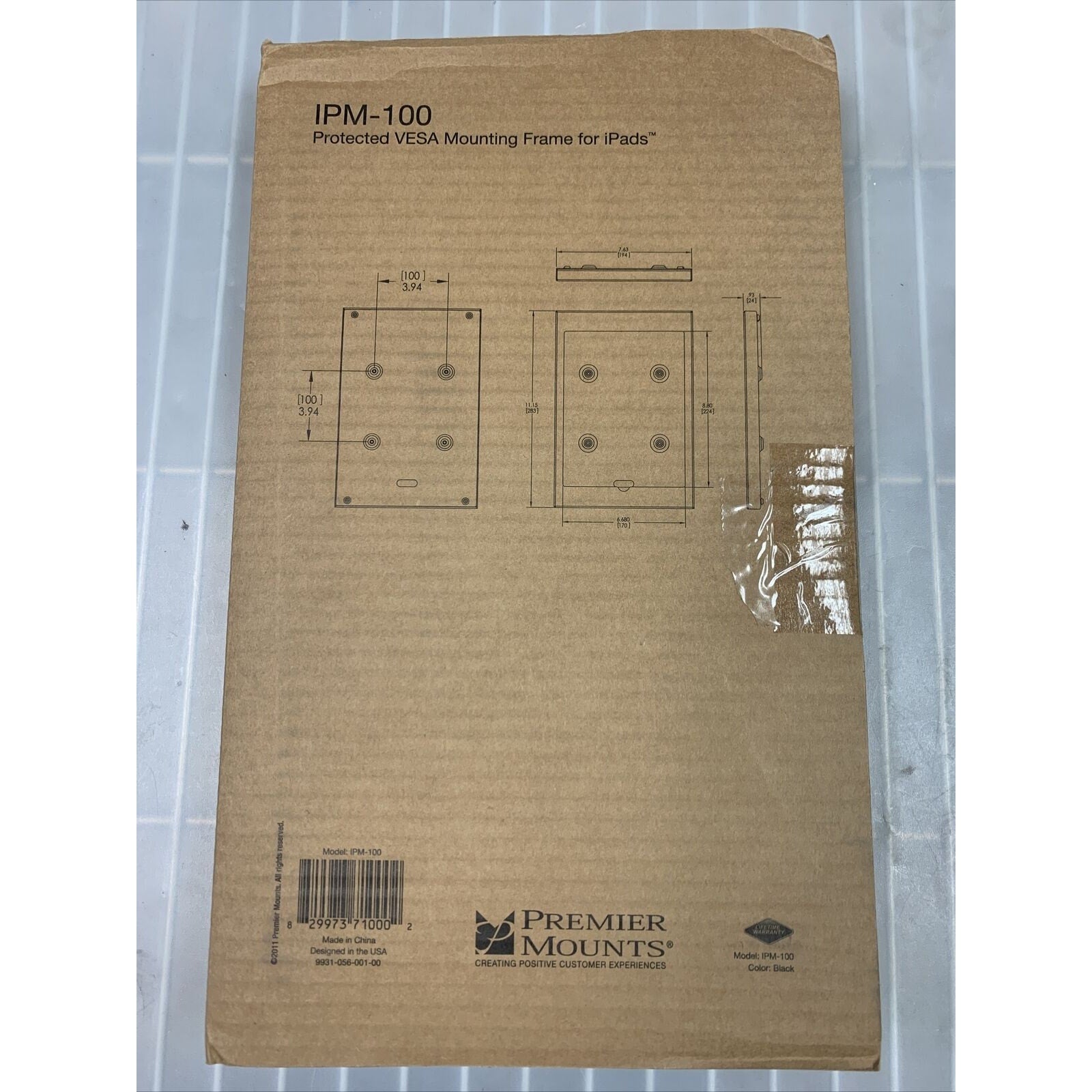 Premier Mounts IPM-100 Protected Secure iPad Wall Mounting Frame