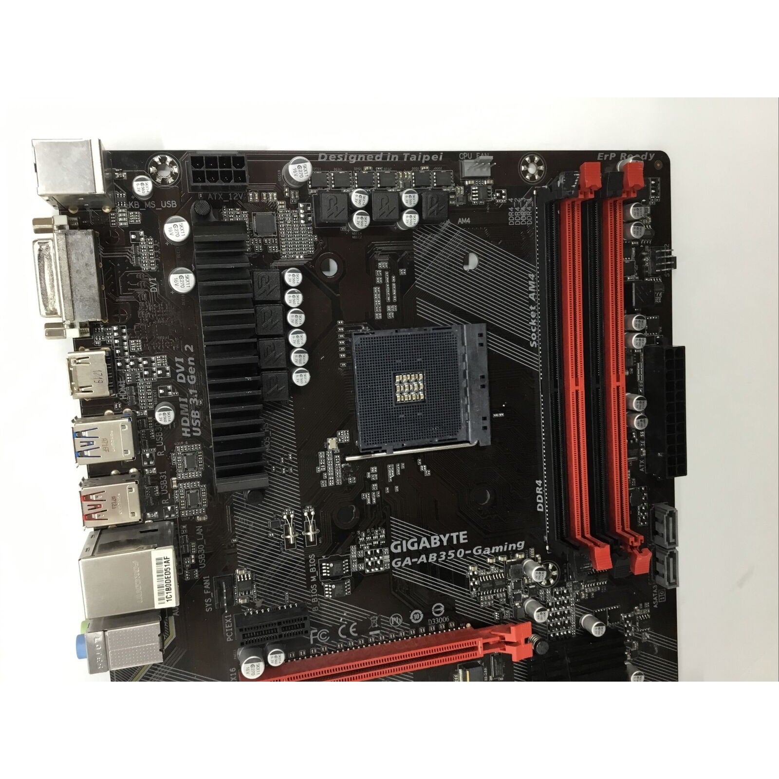 FOR PARTS - GIGABYTE GA-AB350-Gaming AMD AM4 Motherboard - FOR PARTS