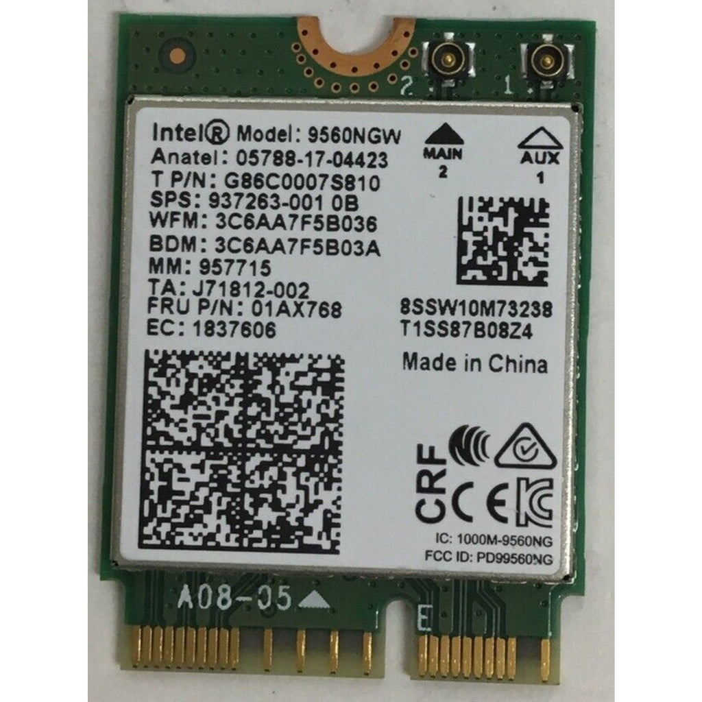 Intel 9560NGW Wireless WLAN WiFi Card 2.4G/5G, Bluetooth G86C0007SB10 01AX768